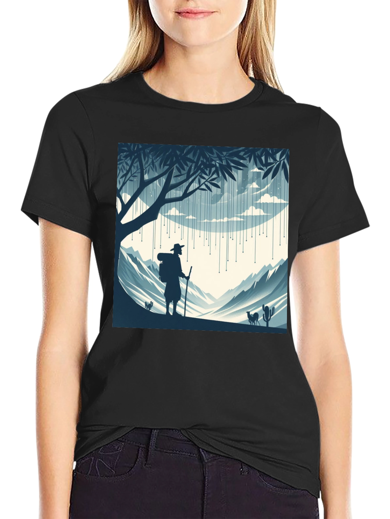 Nature Hiker Graphic Tee - Black