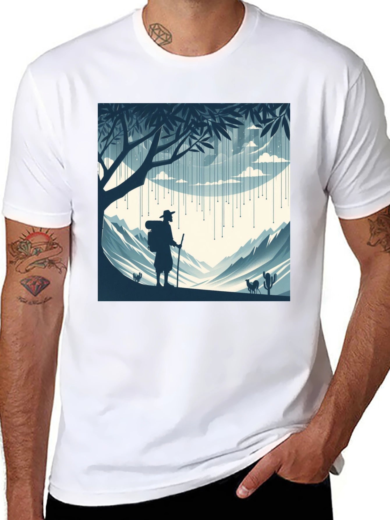 Nature Hiker Graphic Tee - Black