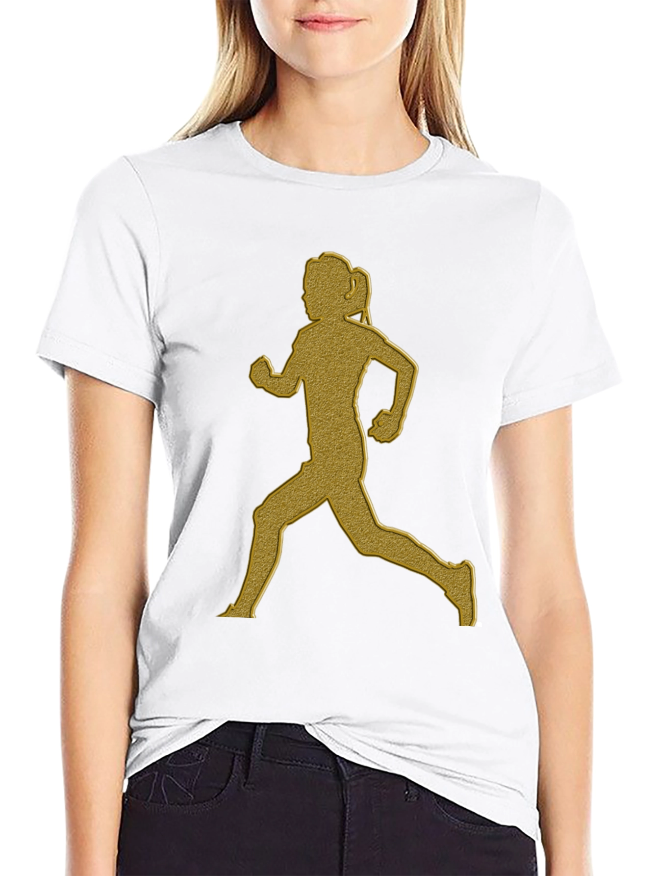 Running Girl Graphic Tee - Black T-Shirt
