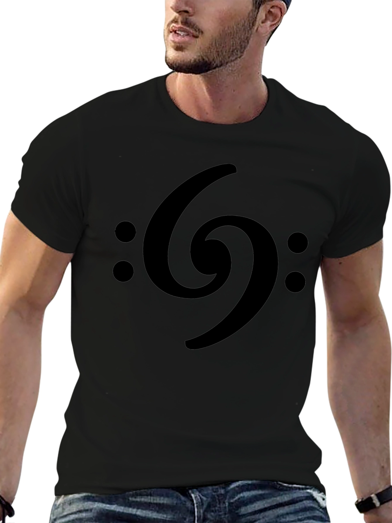 Bass Clef Graphic Tee - Musicians Black T-Shirt