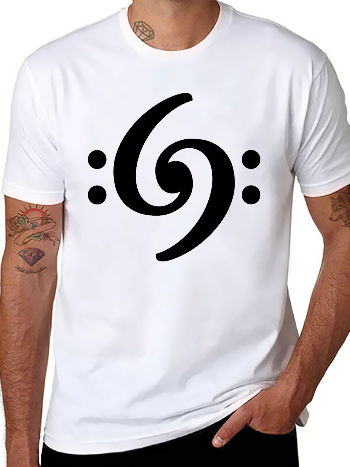 Bass Clef Graphic Tee - Musicians Black T-Shirt