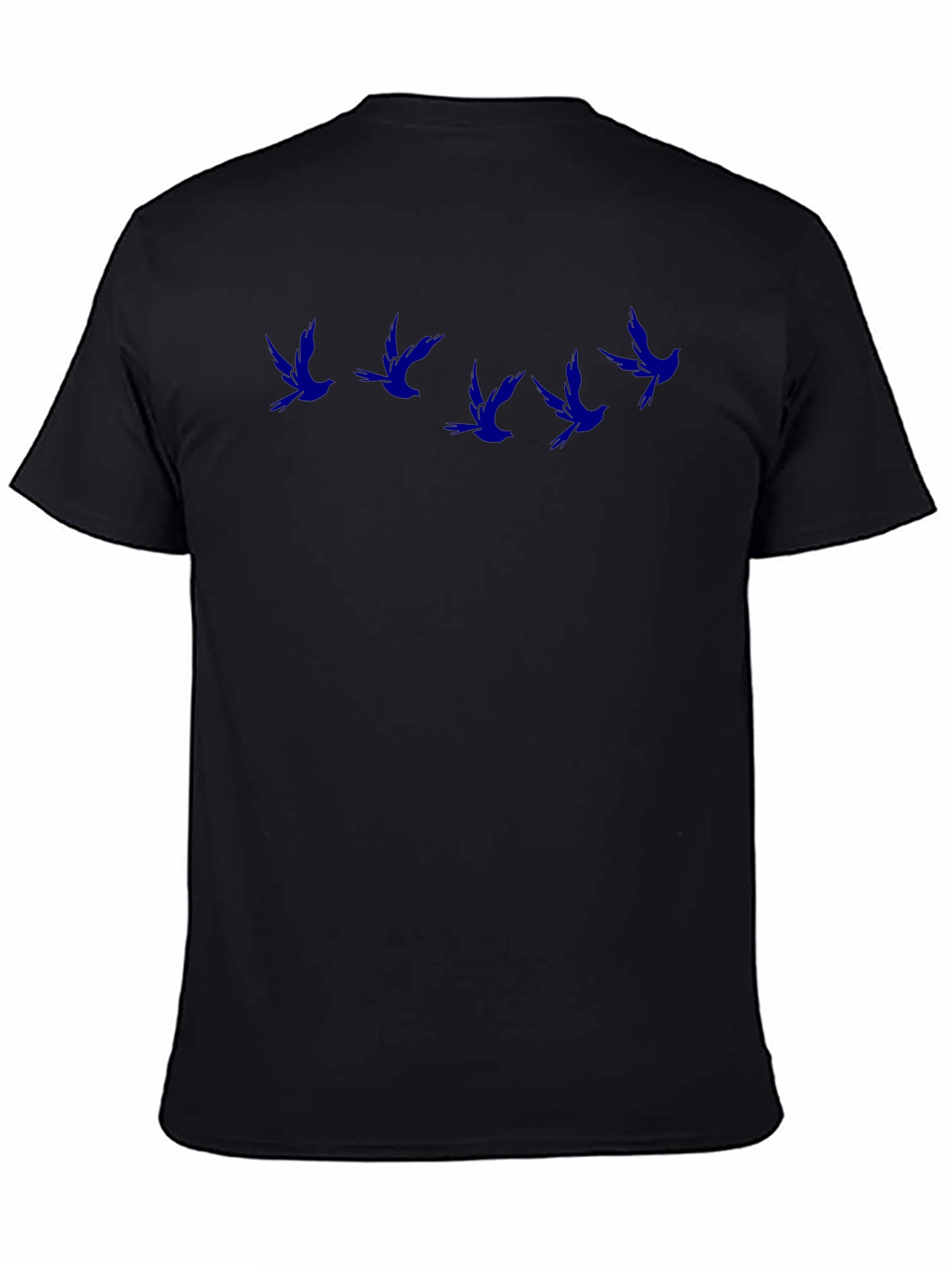 Flying Birds Graphic Tee - Casual Black T-Shirt