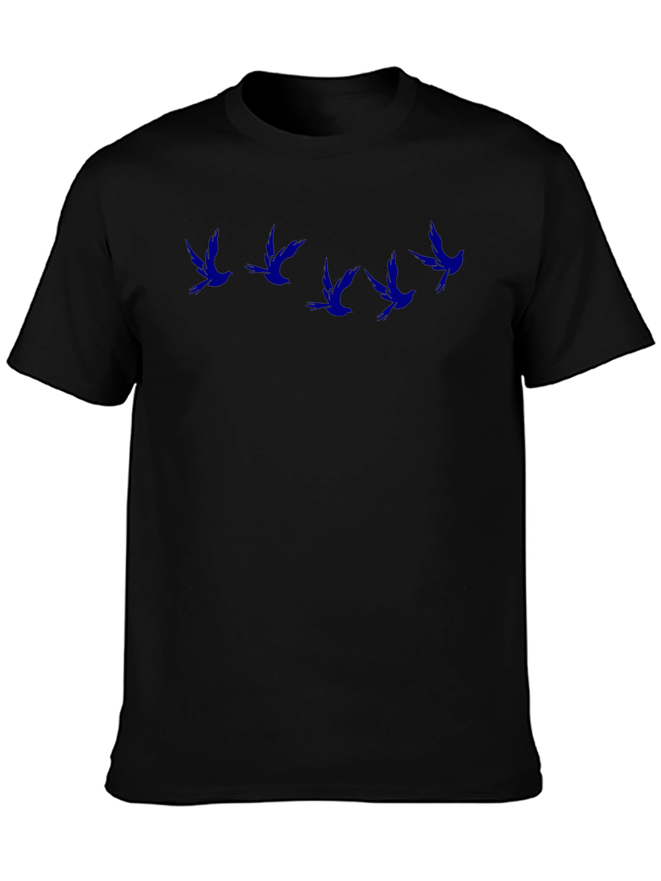Flying Birds Graphic Tee - Casual Black T-Shirt