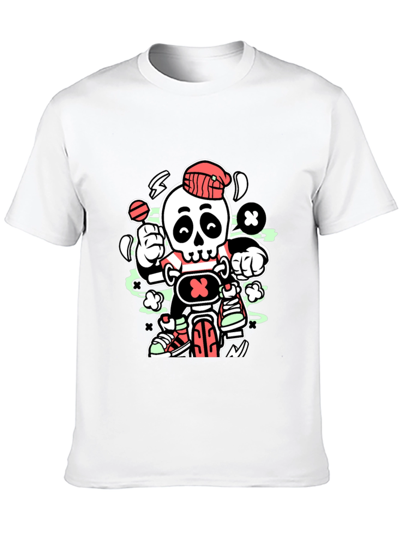 Skull Biker Graphic T-Shirt