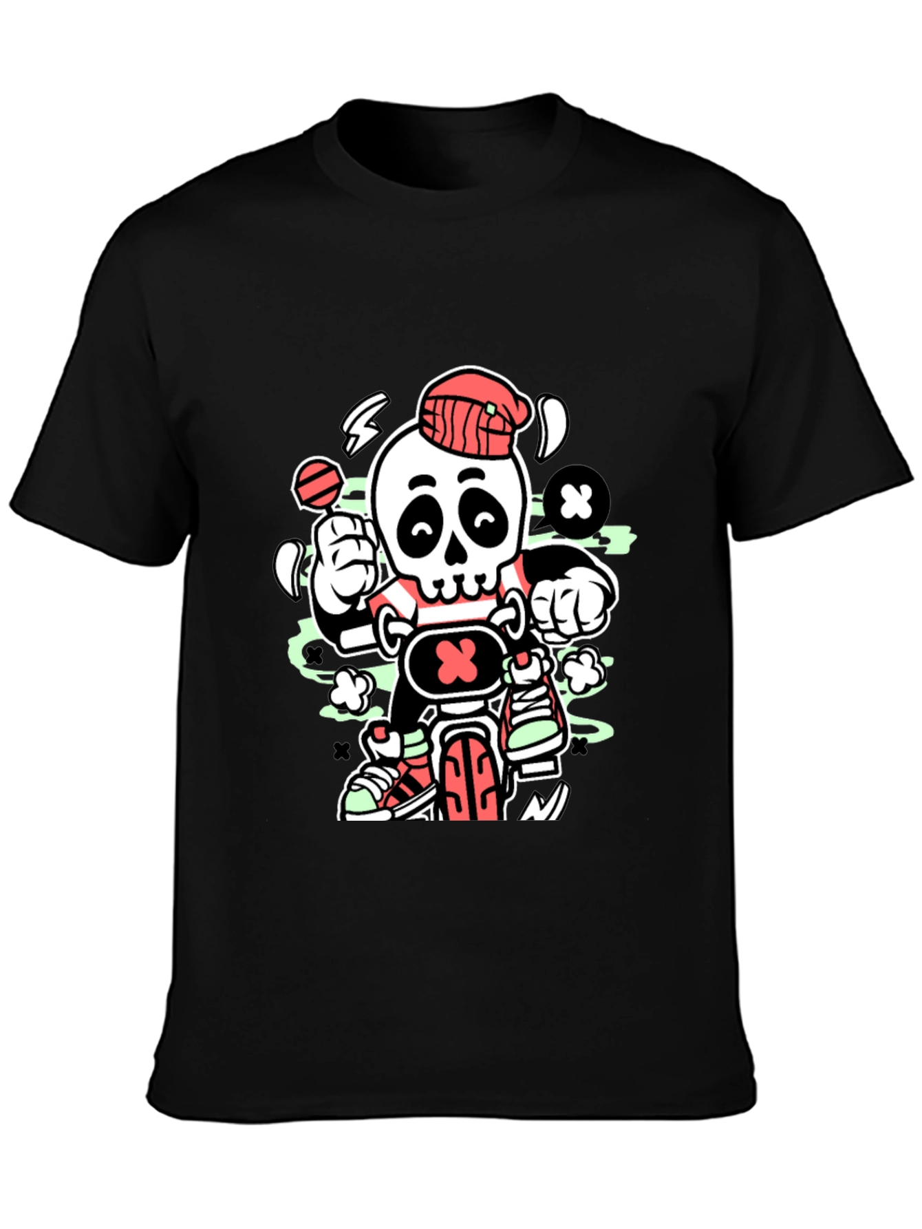 Skull Biker Graphic T-Shirt