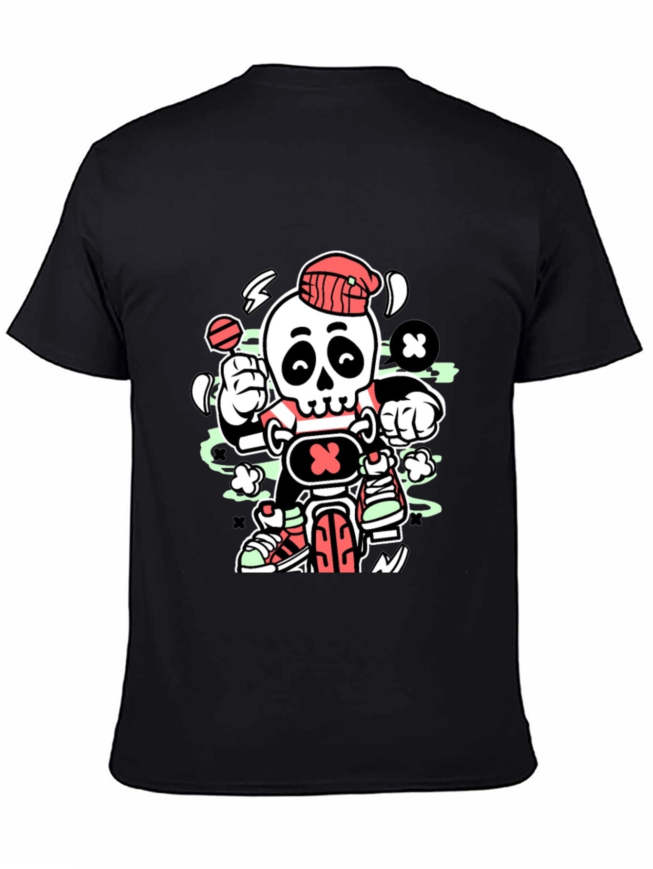 Skull Biker Graphic T-Shirt