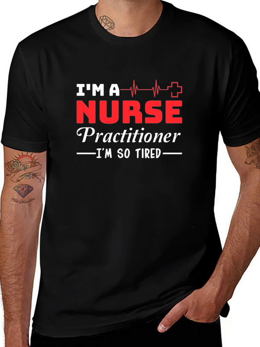 Nurse Practitioner Im So Tired Black T-Shirt