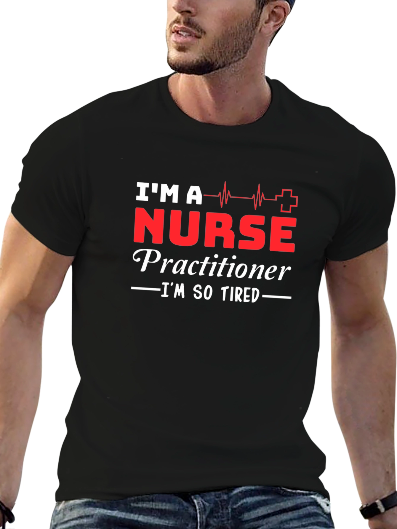 Nurse Practitioner Im So Tired Black T-Shirt