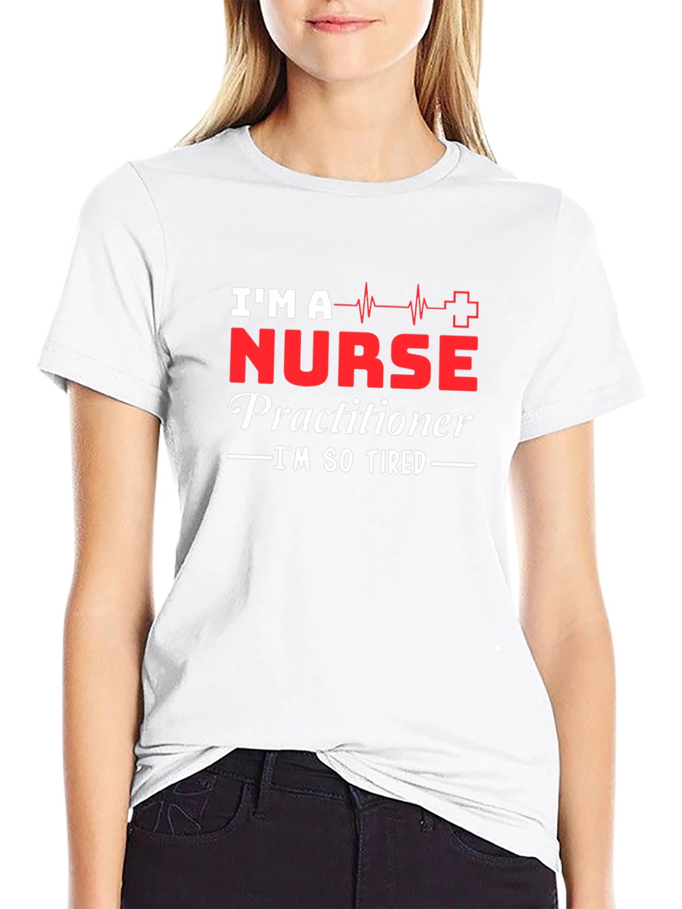 Nurse Practitioner Im So Tired Black T-Shirt