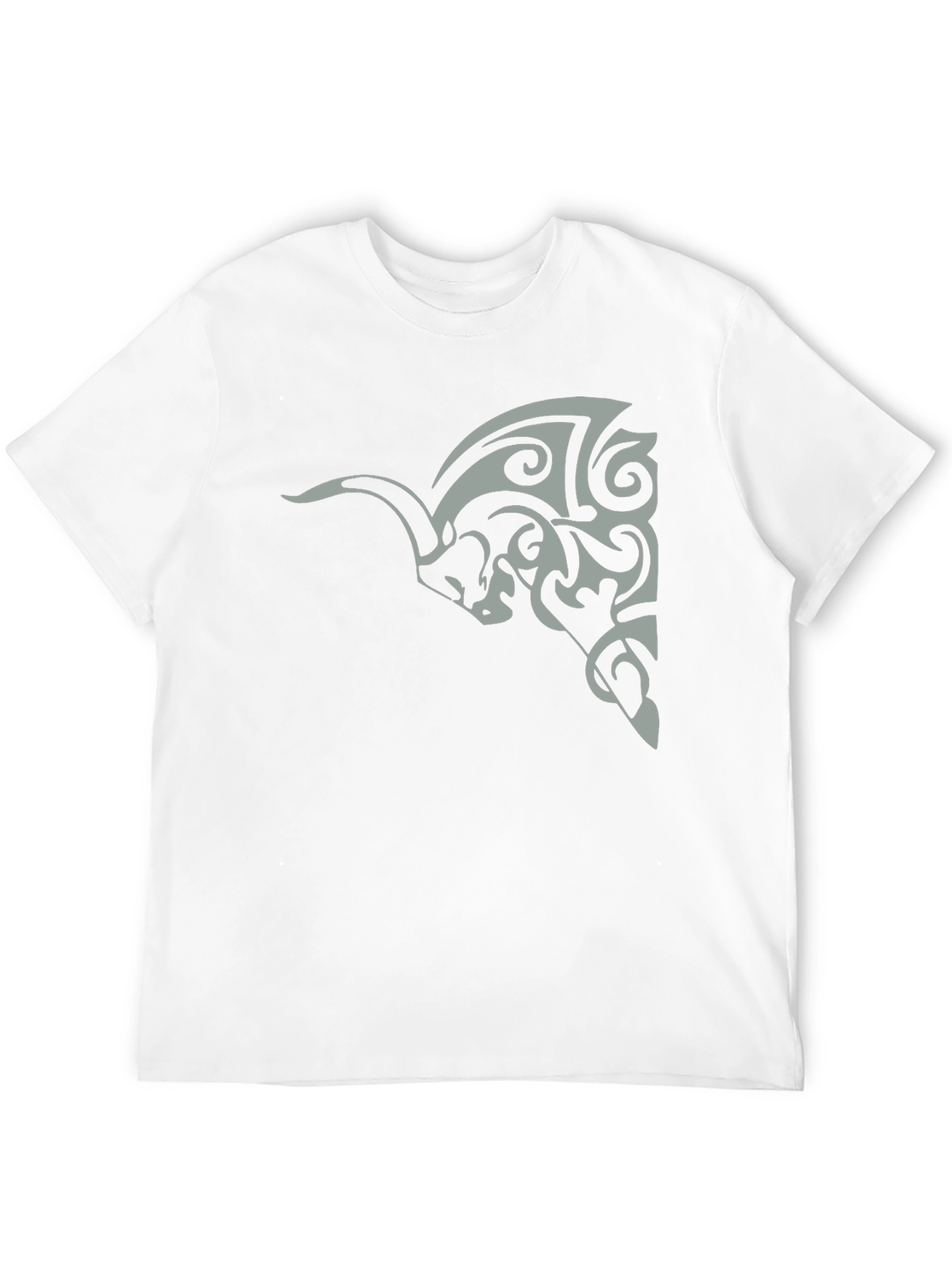 Tribal Bull Graphic Tee - Black Cotton Casual Wear