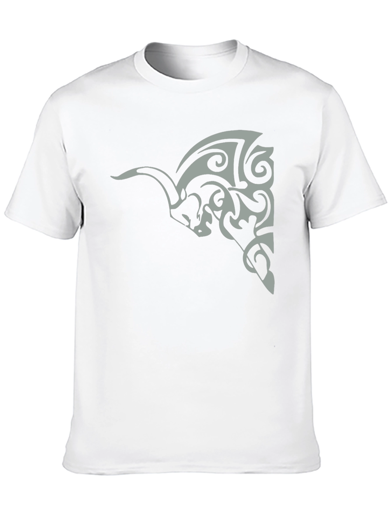 Tribal Bull Graphic Tee - Black Cotton Casual Wear