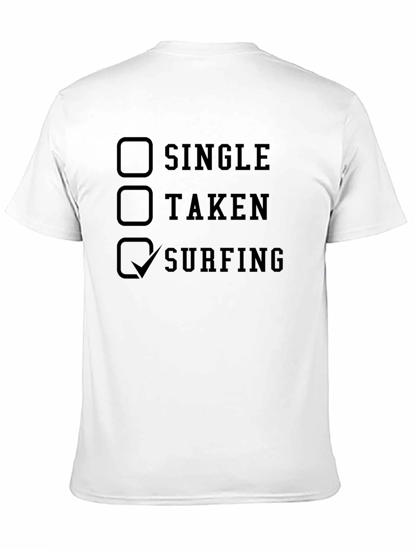 Surfing Checklist Mens Black T-Shirt