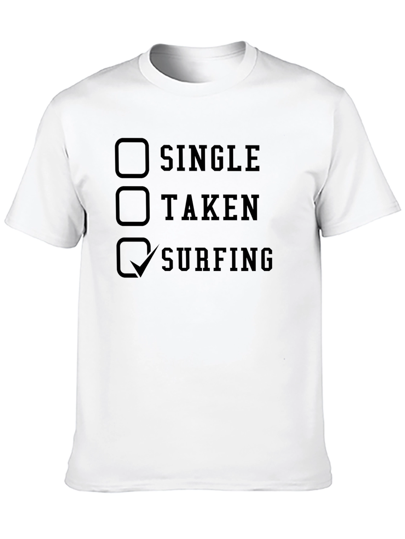 Surfing Checklist Mens Black T-Shirt