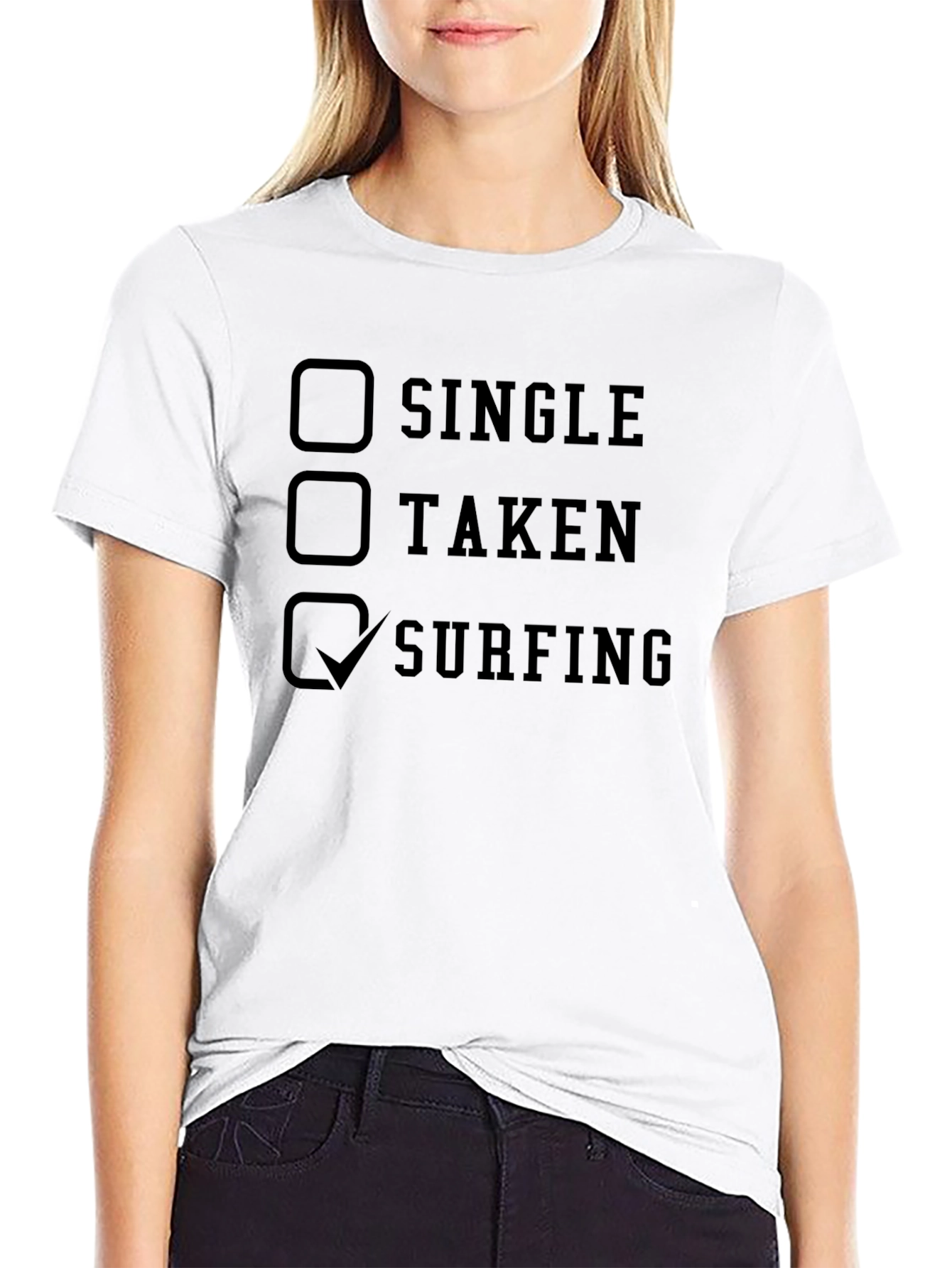 Surfing Checklist Mens Black T-Shirt