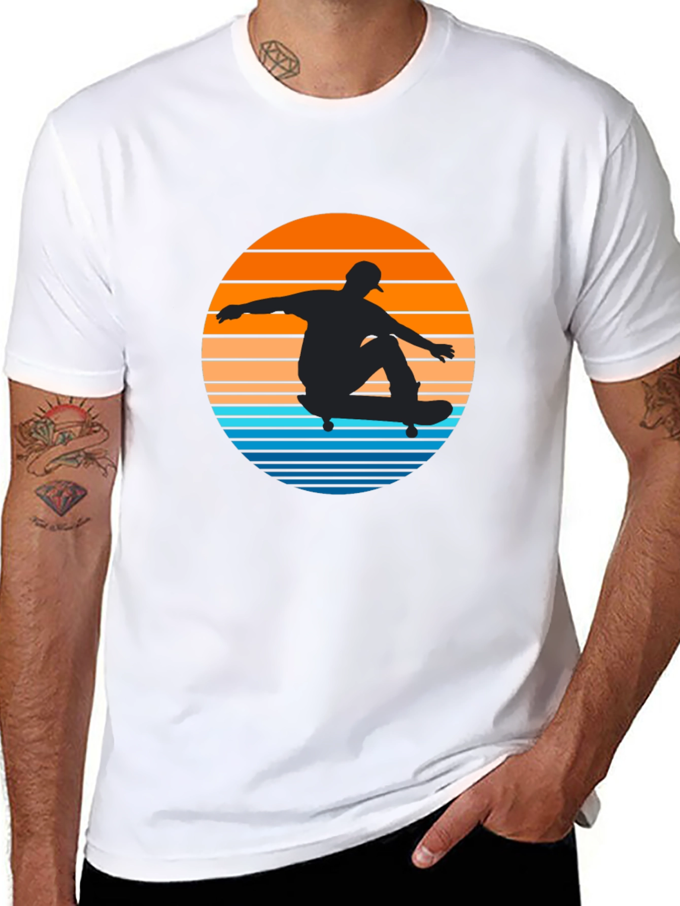 Sunset Skater T-Shirt - Cool Graphic Tee