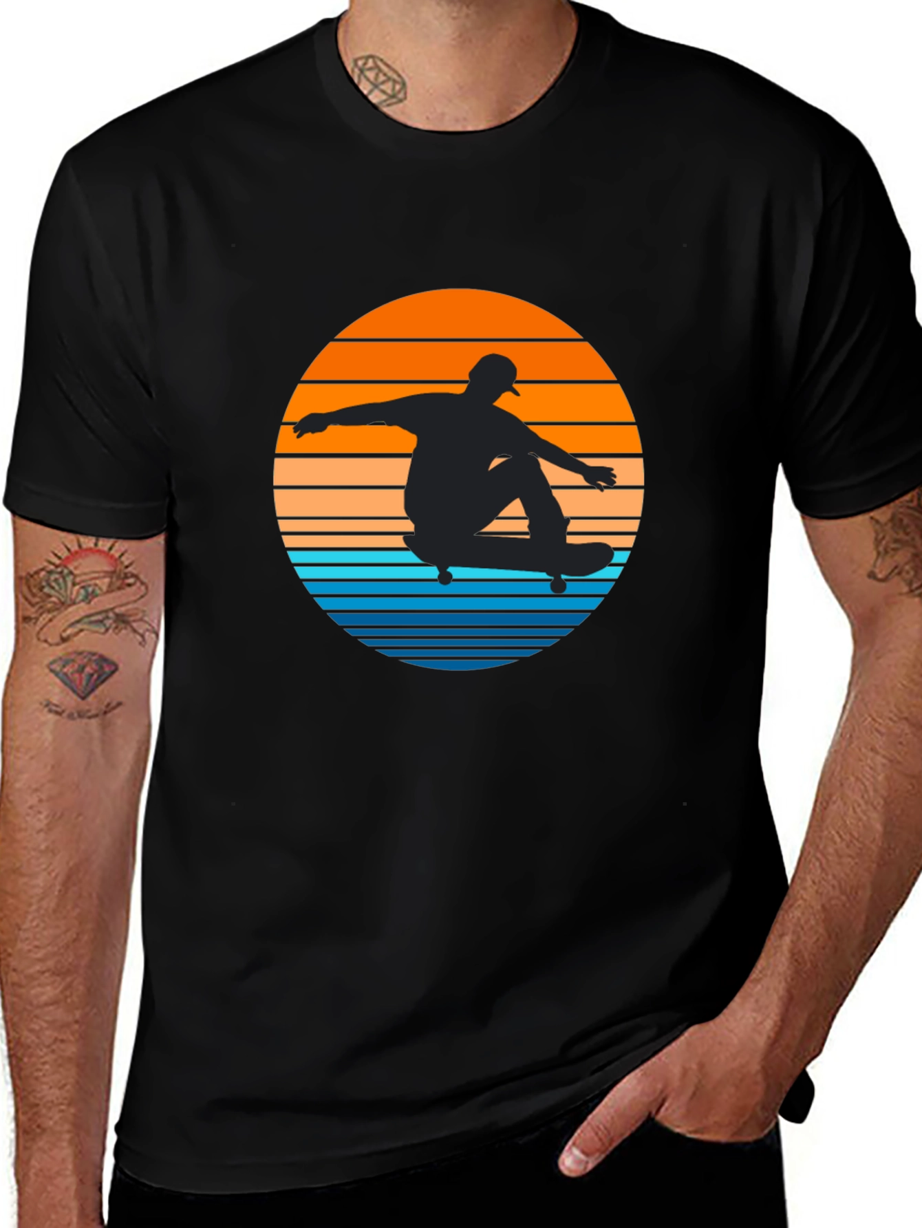 Sunset Skater T-Shirt - Cool Graphic Tee