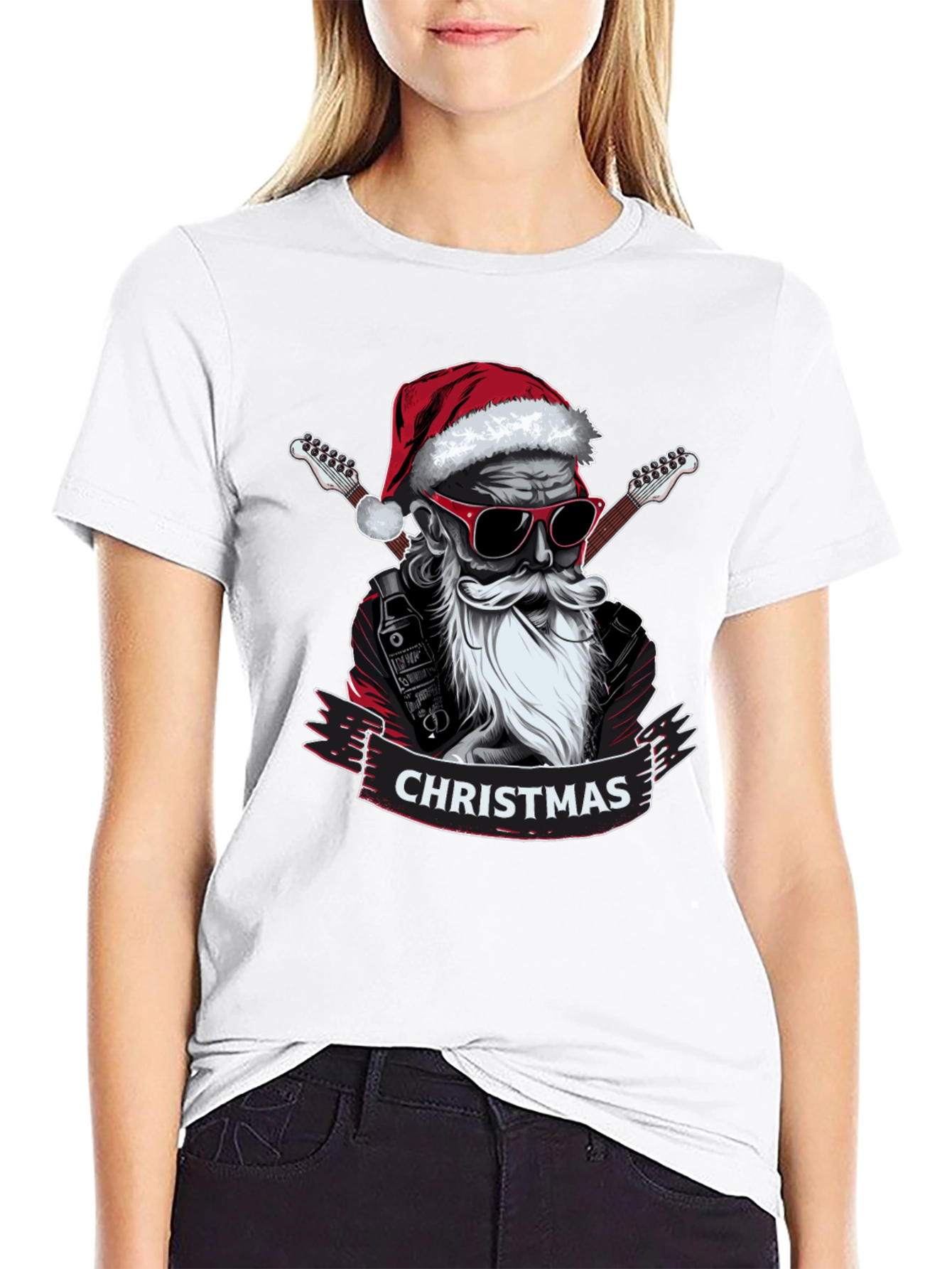 Rockin Santa Christmas T-Shirt