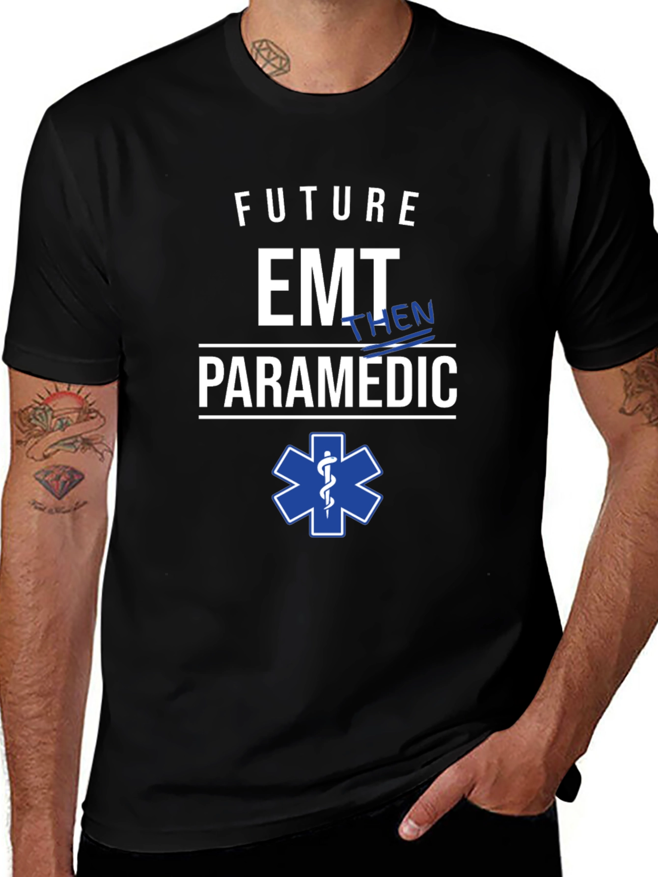 Future EMT Then Paramedic T-Shirt Medical EMS Gift
