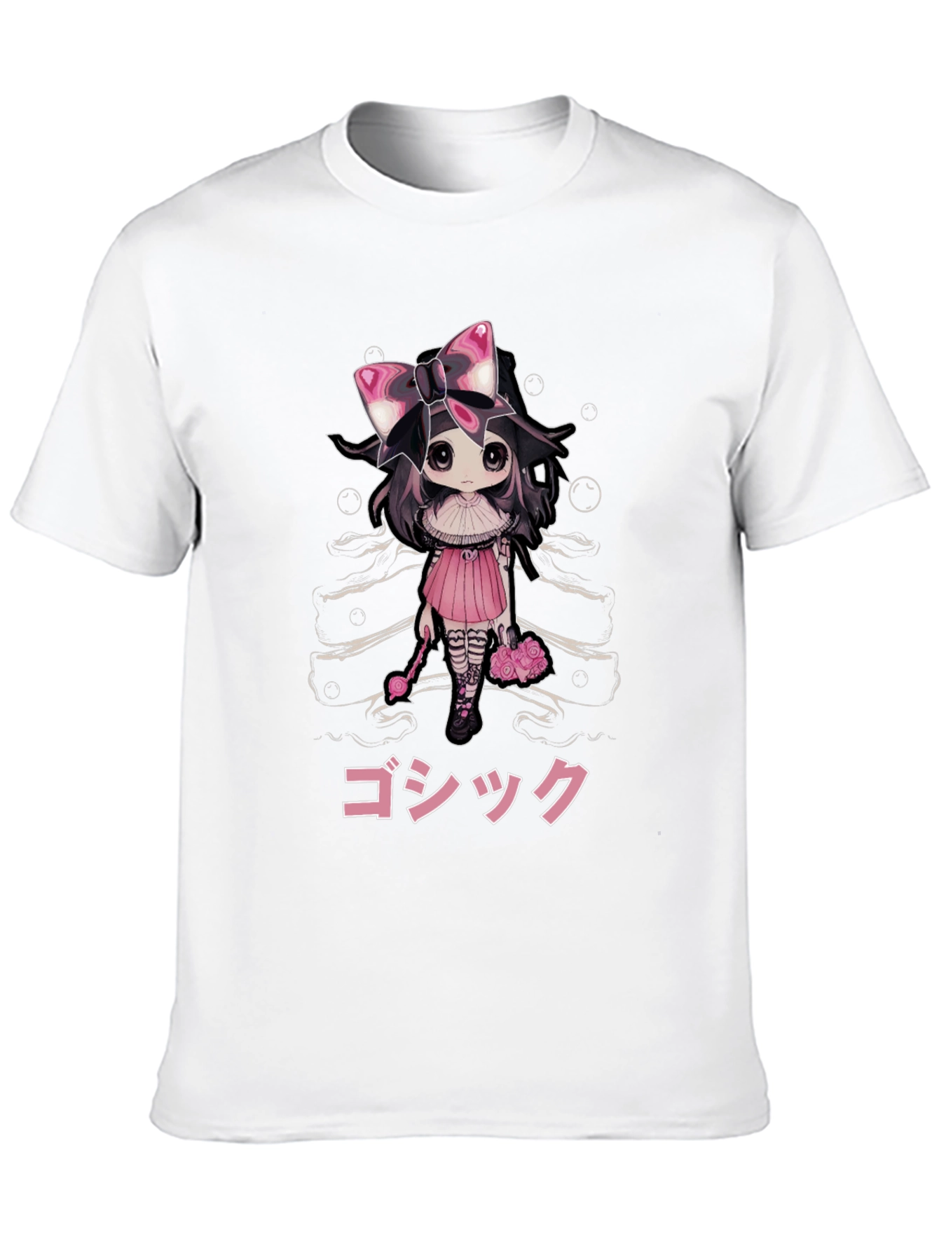 Gothic Anime Girl Black T-Shirt
