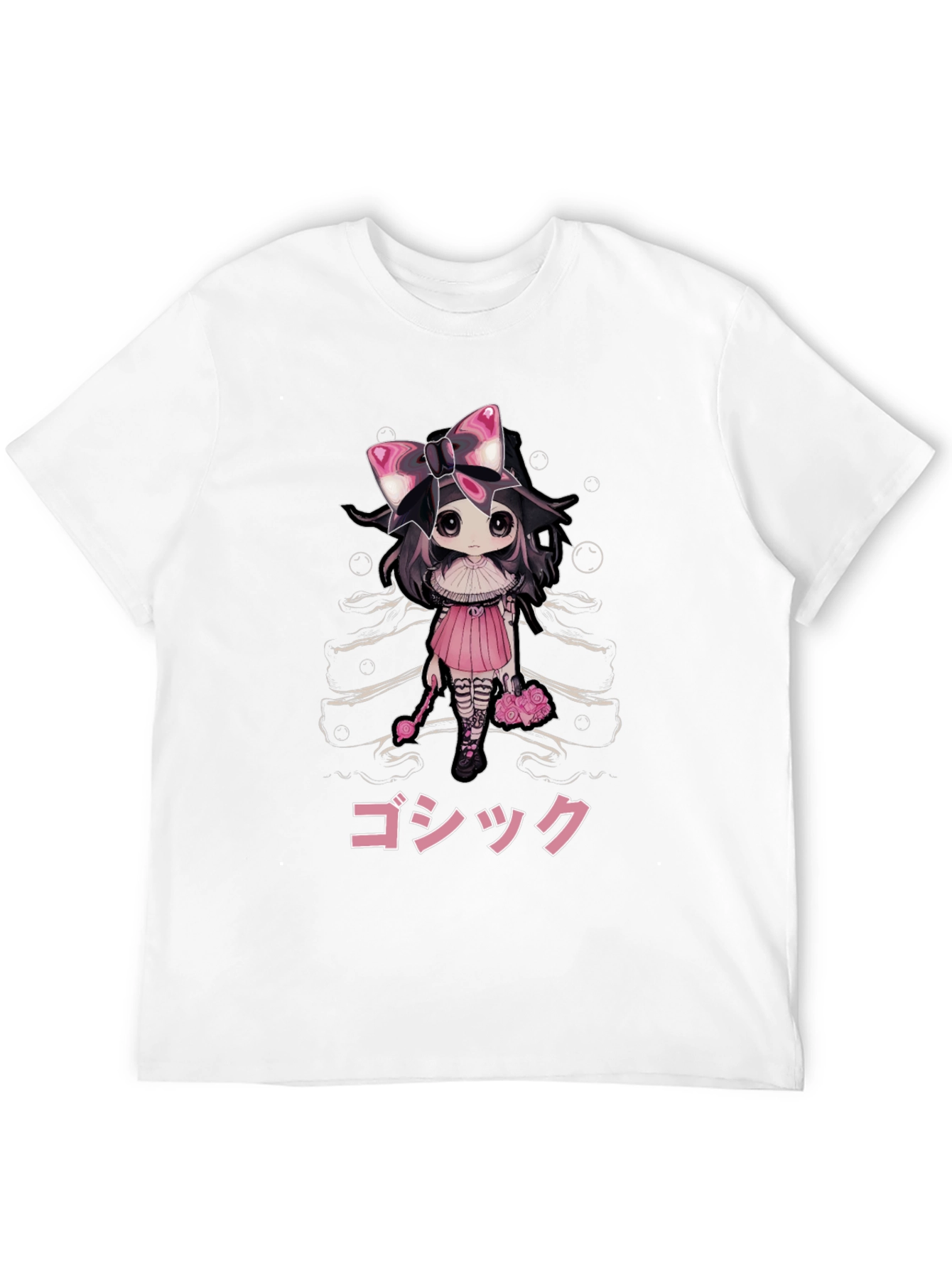 Gothic Anime Girl Black T-Shirt