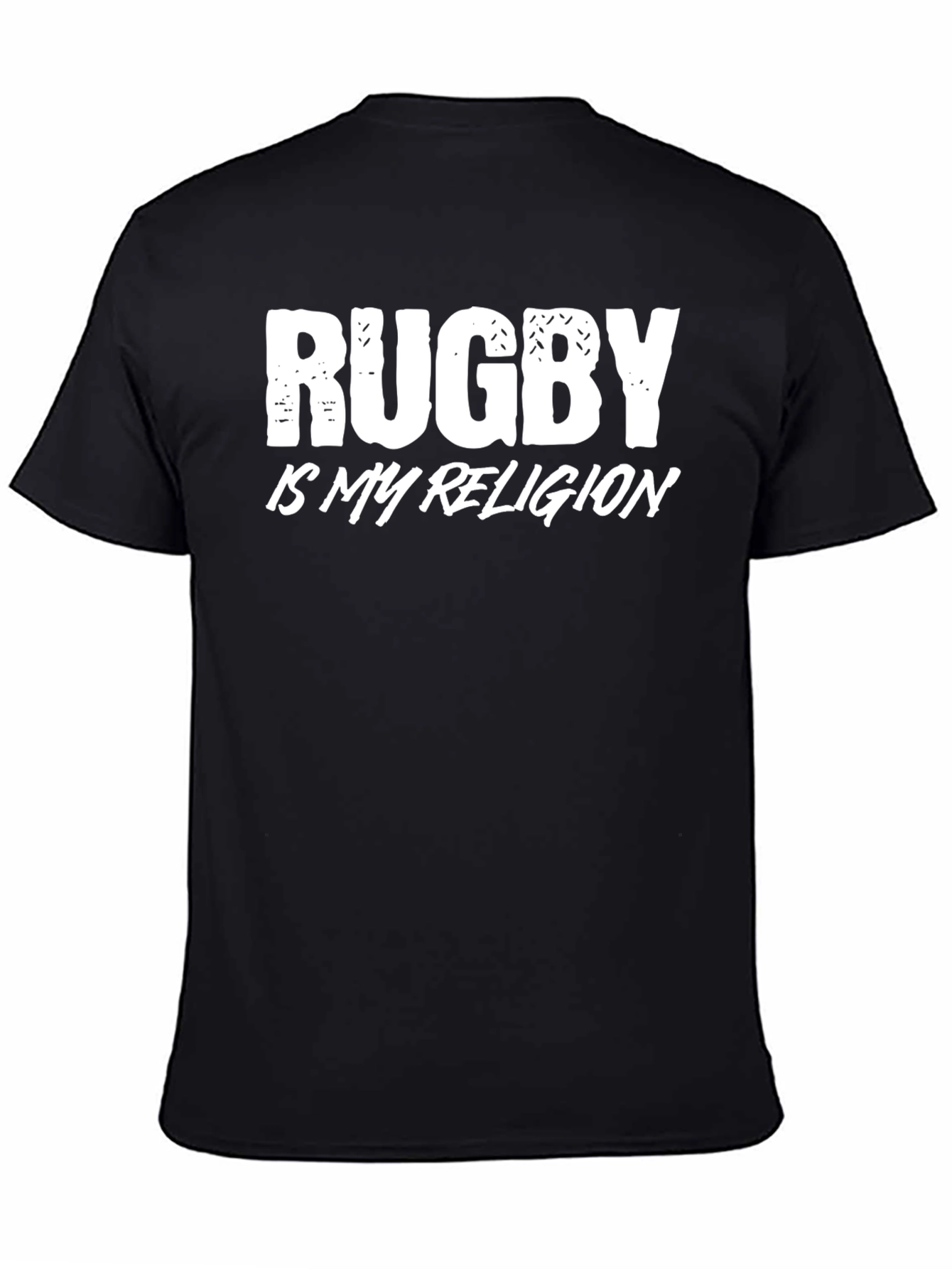 Rugby is My Religion T-Shirt - Black Cotton Tee