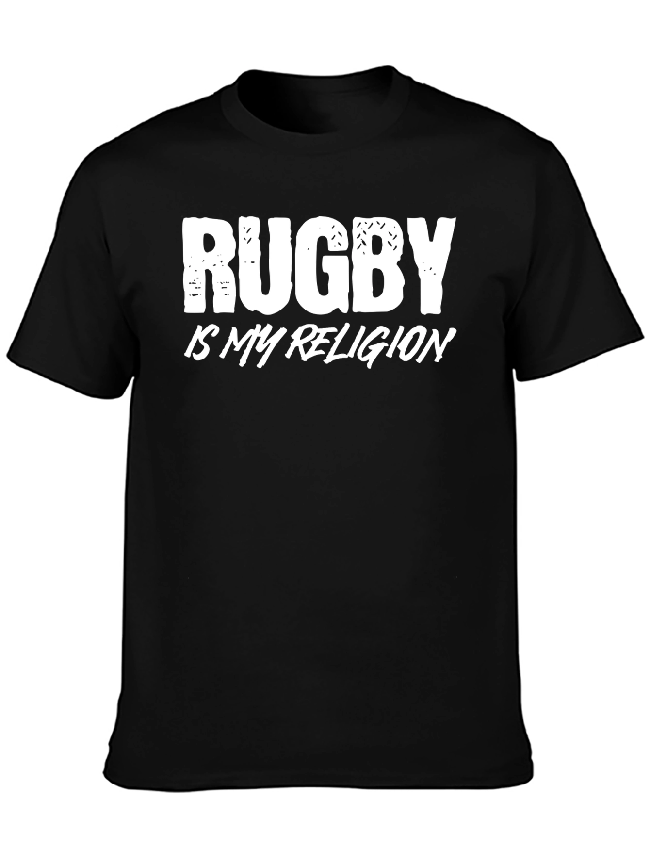 Rugby is My Religion T-Shirt - Black Cotton Tee