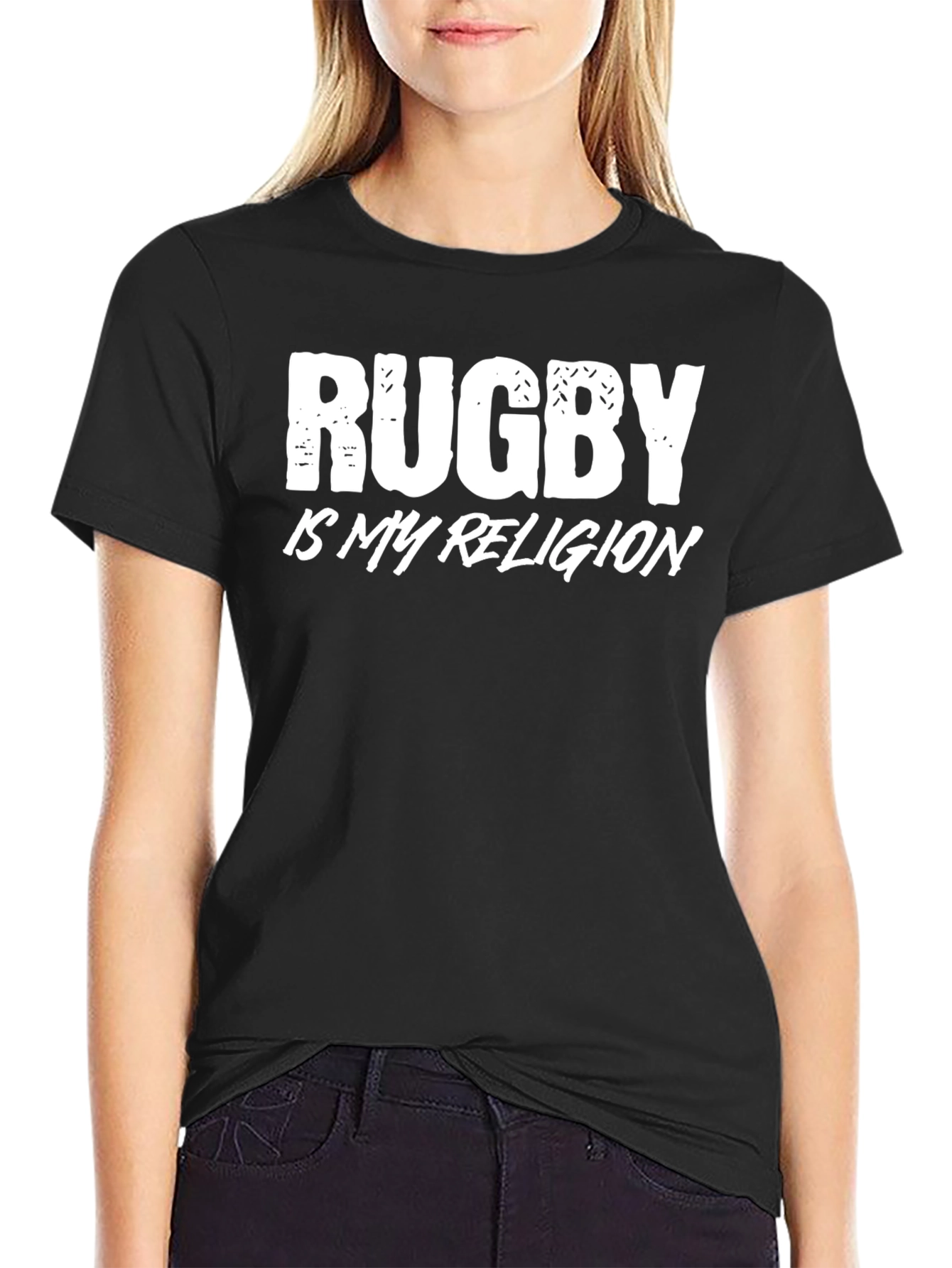 Rugby is My Religion T-Shirt - Black Cotton Tee