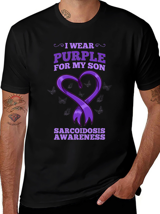 I Wear Purple For My Son Sarcoidosis Awareness T-Shirt