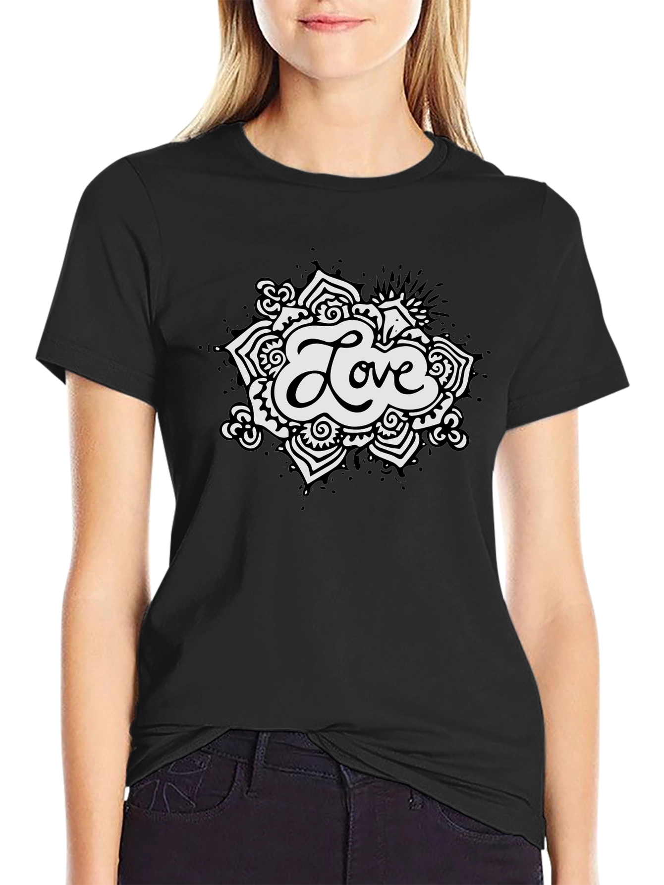 Love Mandala Black T-Shirt - Stylish Mens Tee