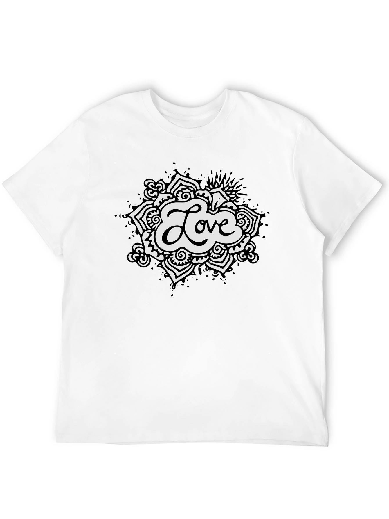 Love Mandala Black T-Shirt - Stylish Mens Tee