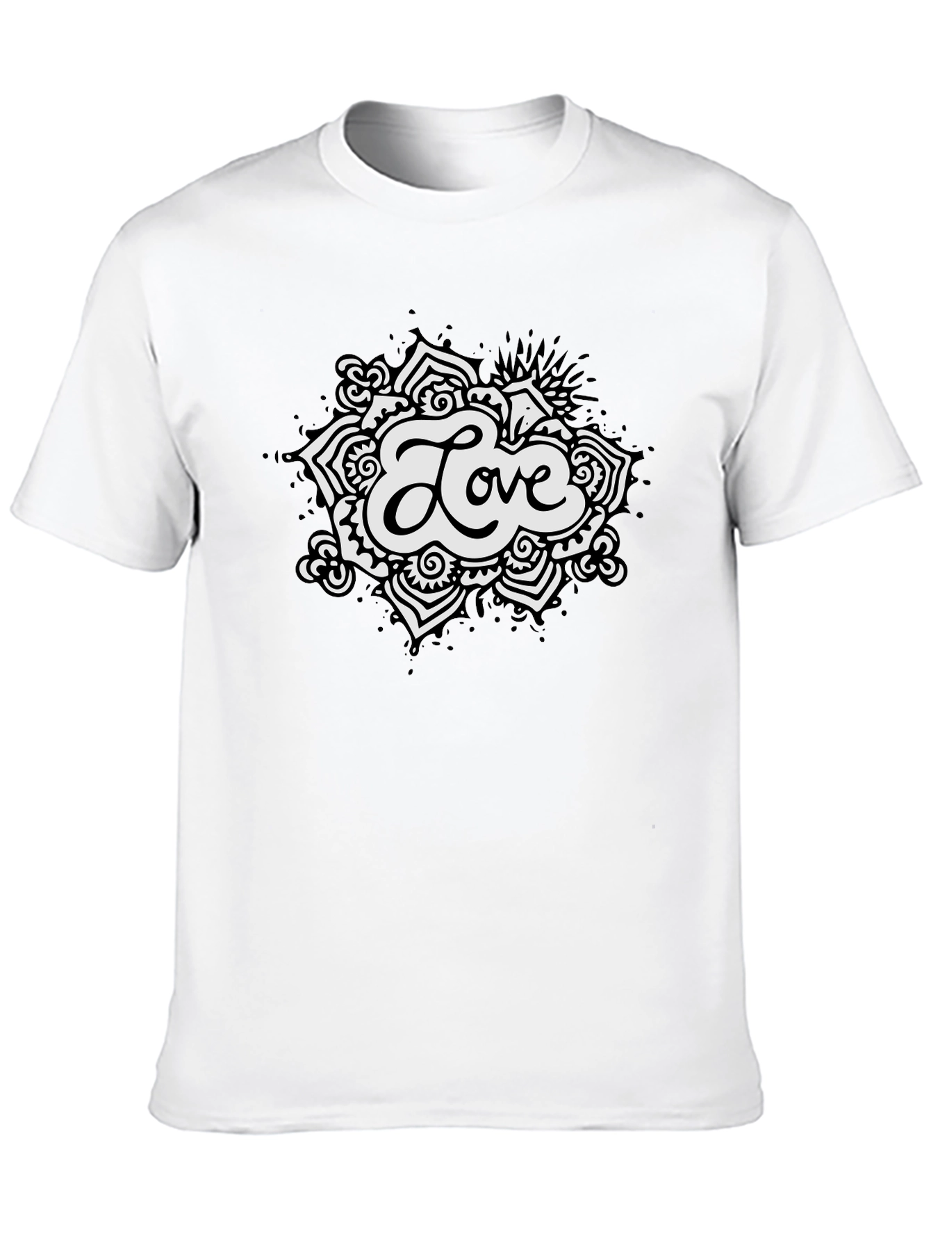 Love Mandala Black T-Shirt - Stylish Mens Tee