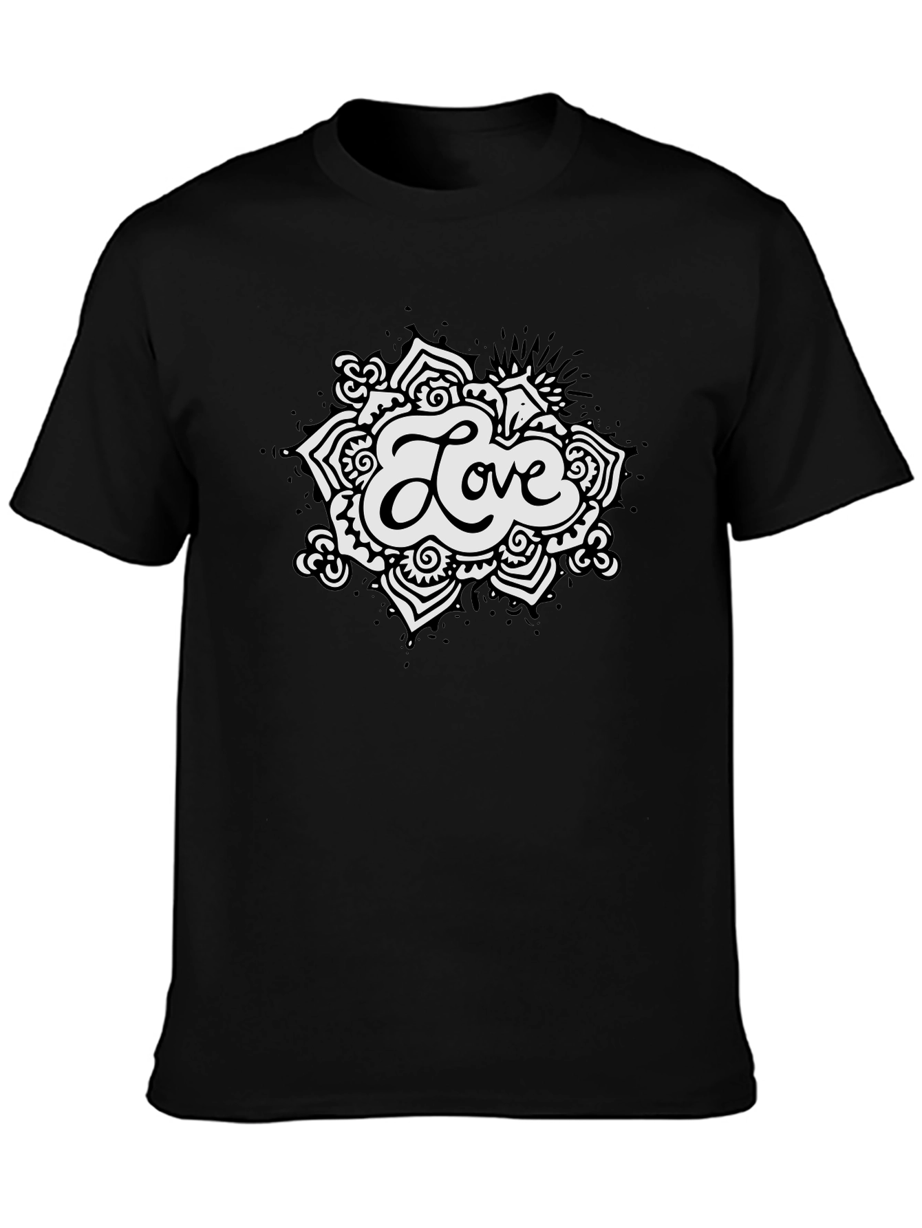 Love Mandala Black T-Shirt - Stylish Mens Tee