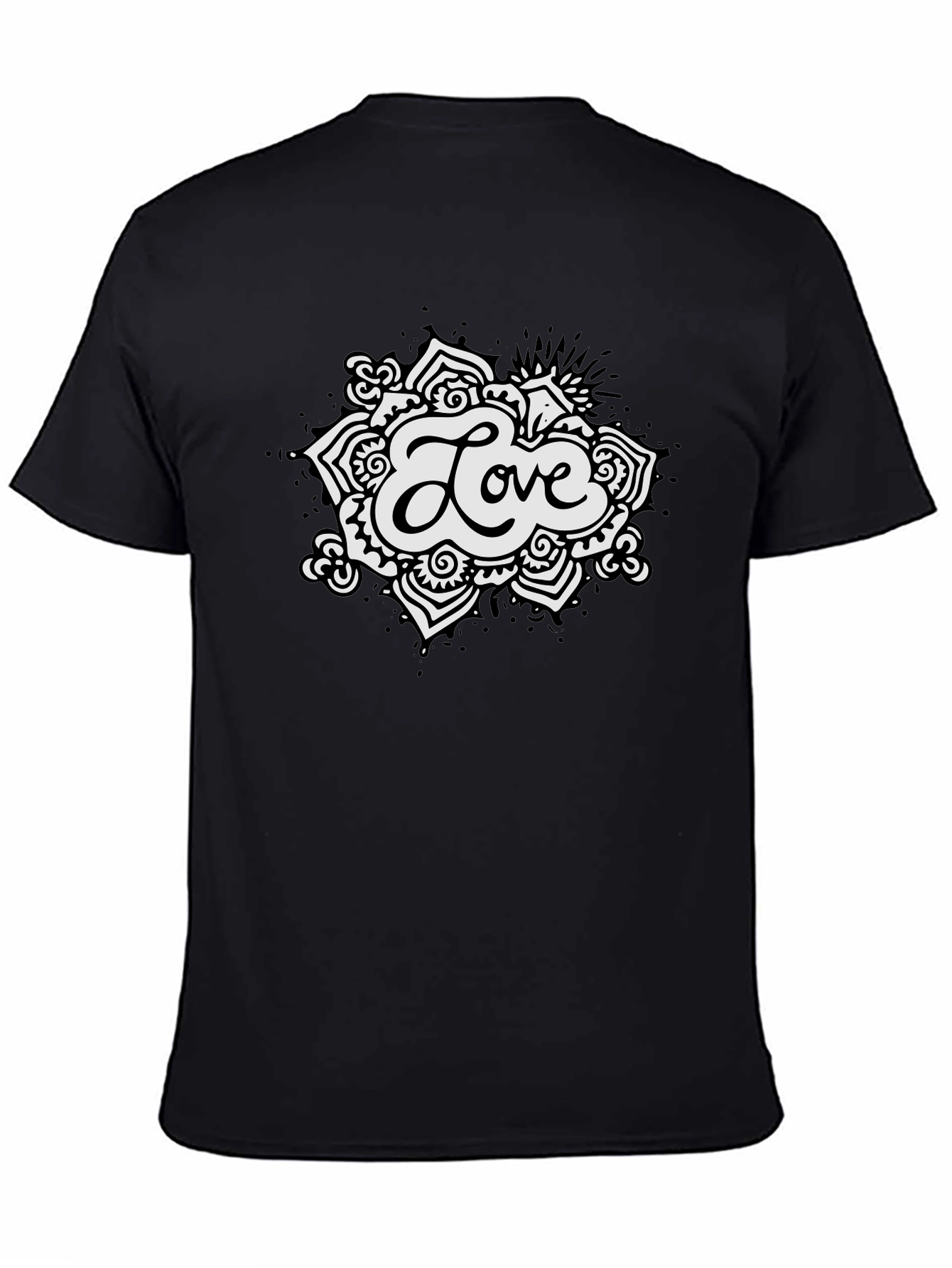 Love Mandala Black T-Shirt - Stylish Mens Tee