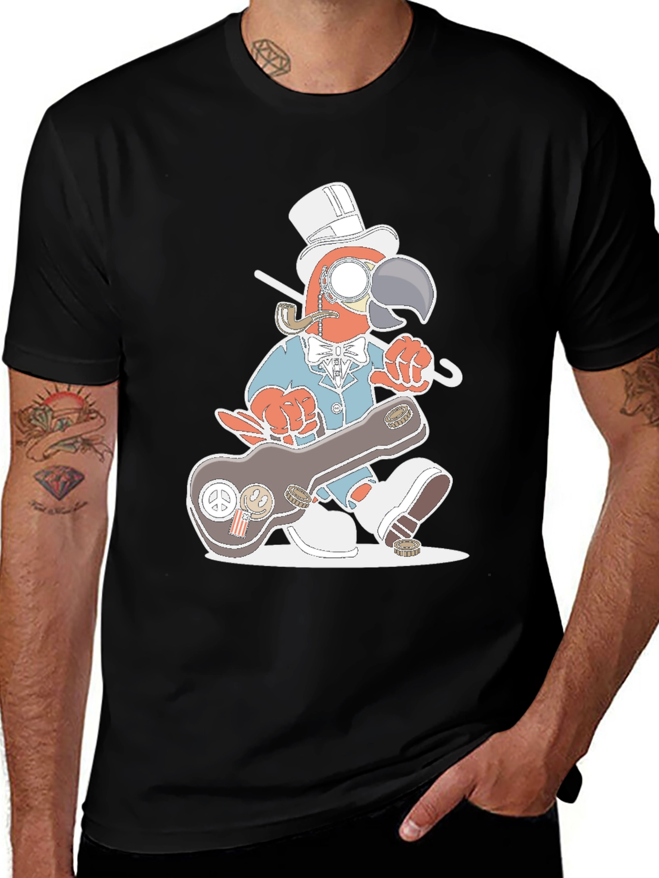 Gentleman Parrot Tee - Unique Graphic T-Shirt