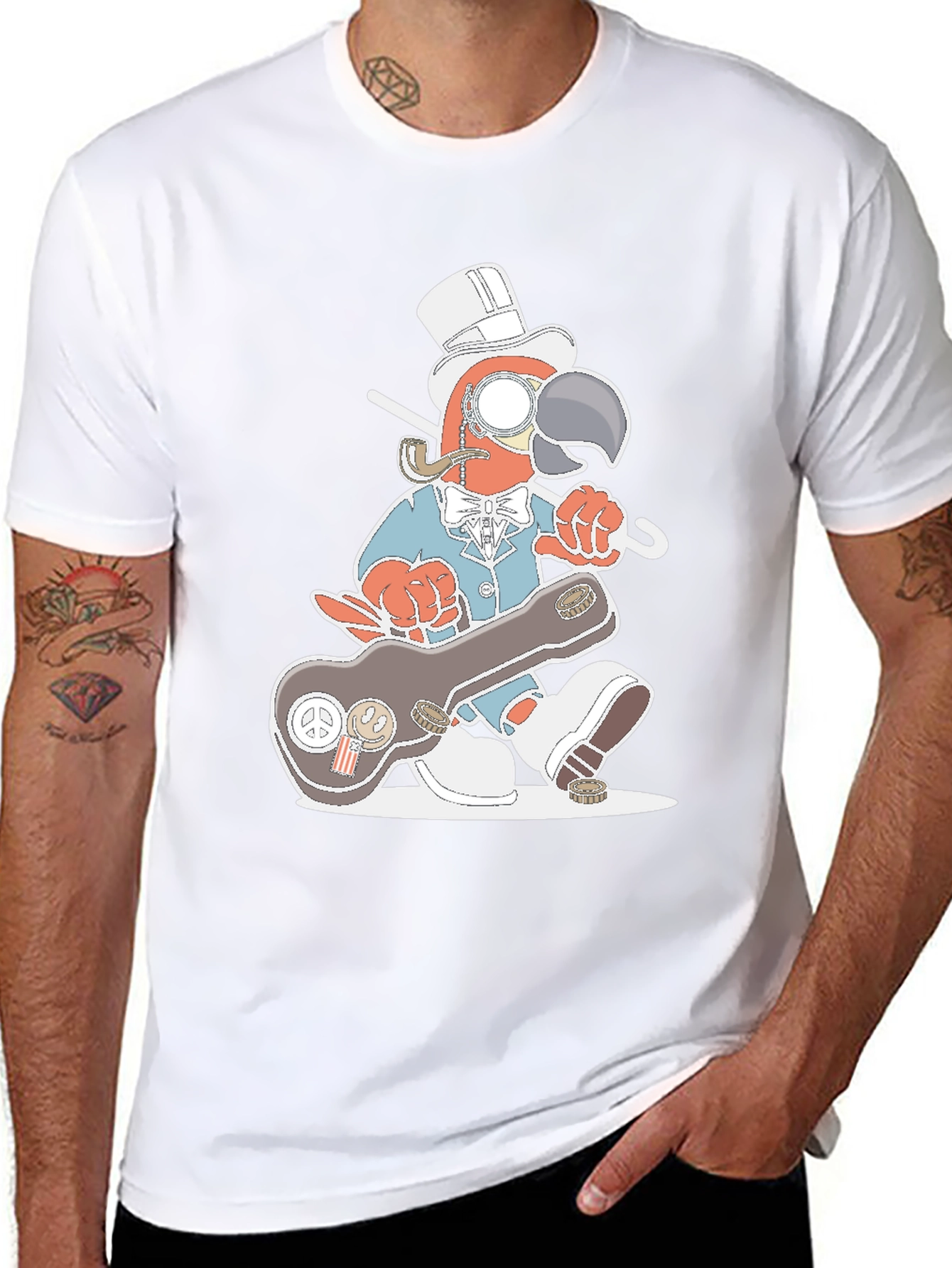 Gentleman Parrot Tee - Unique Graphic T-Shirt