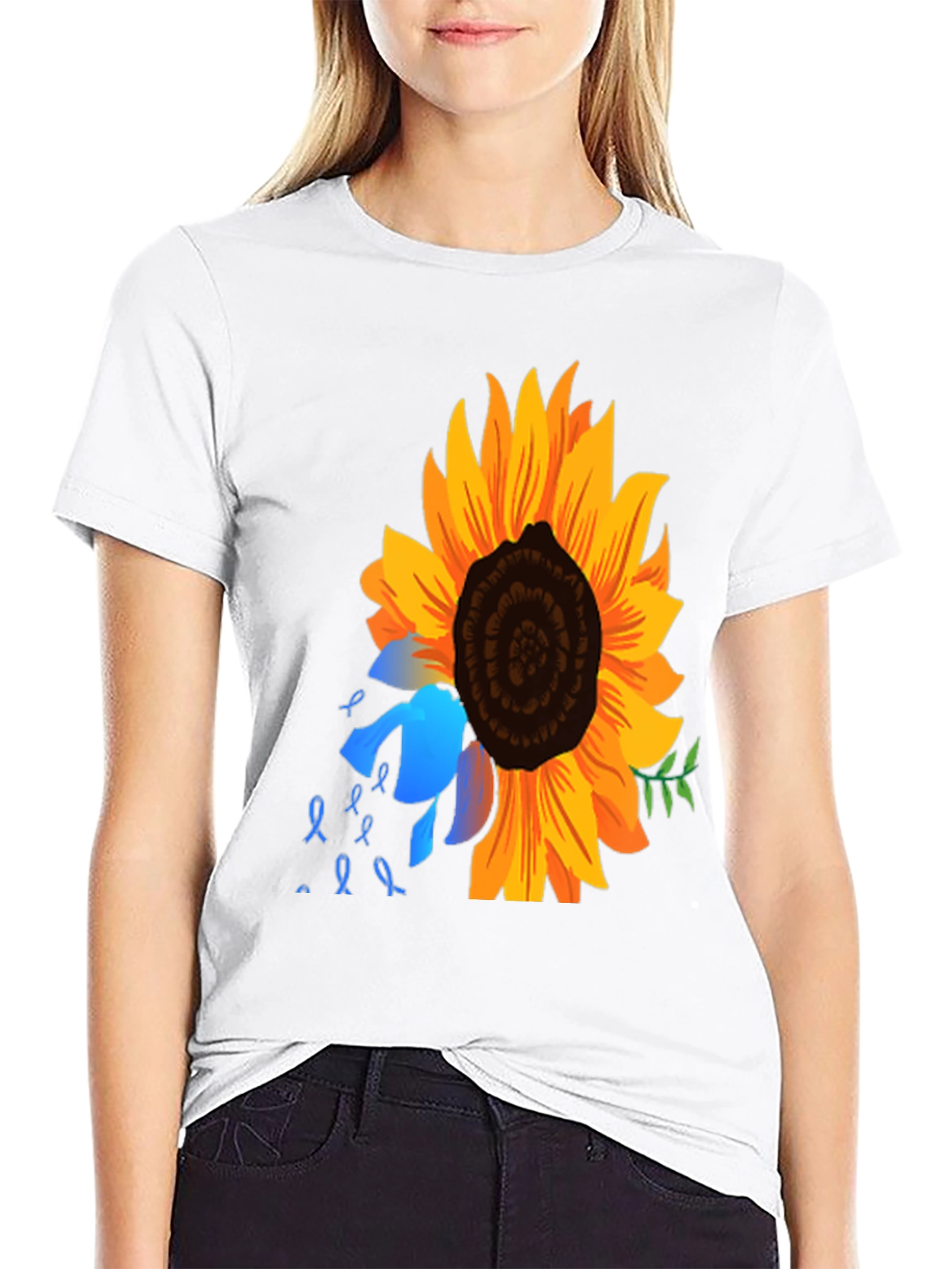 Sunflower Awareness Ribbon Graphic Tee