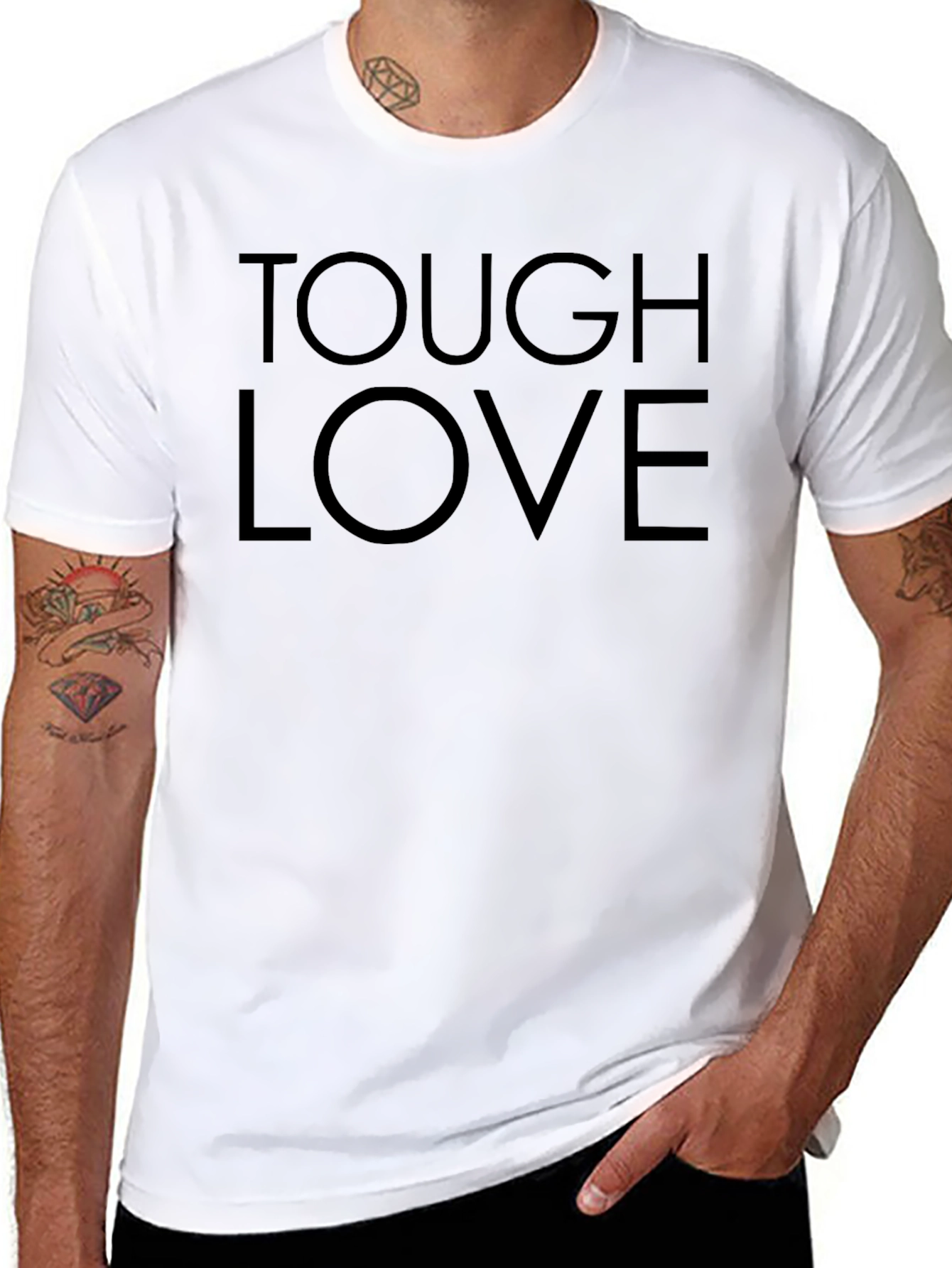 Tough Love Graphic Tee - Black Crew Neck T-Shirt
