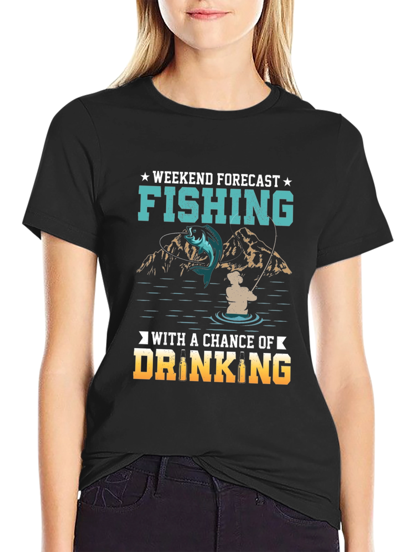 Fishing & Drinking Weekend Forecast T-Shirt