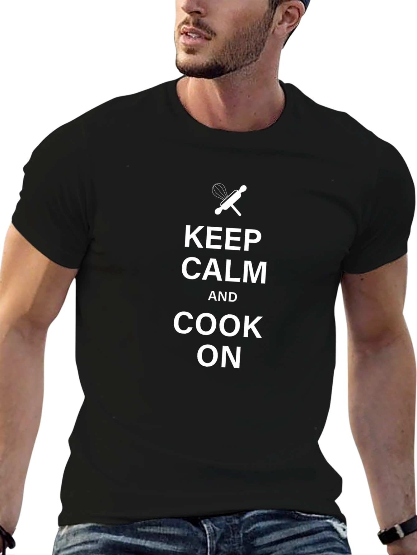 Keep Calm and Cook On Black T-Shirt
