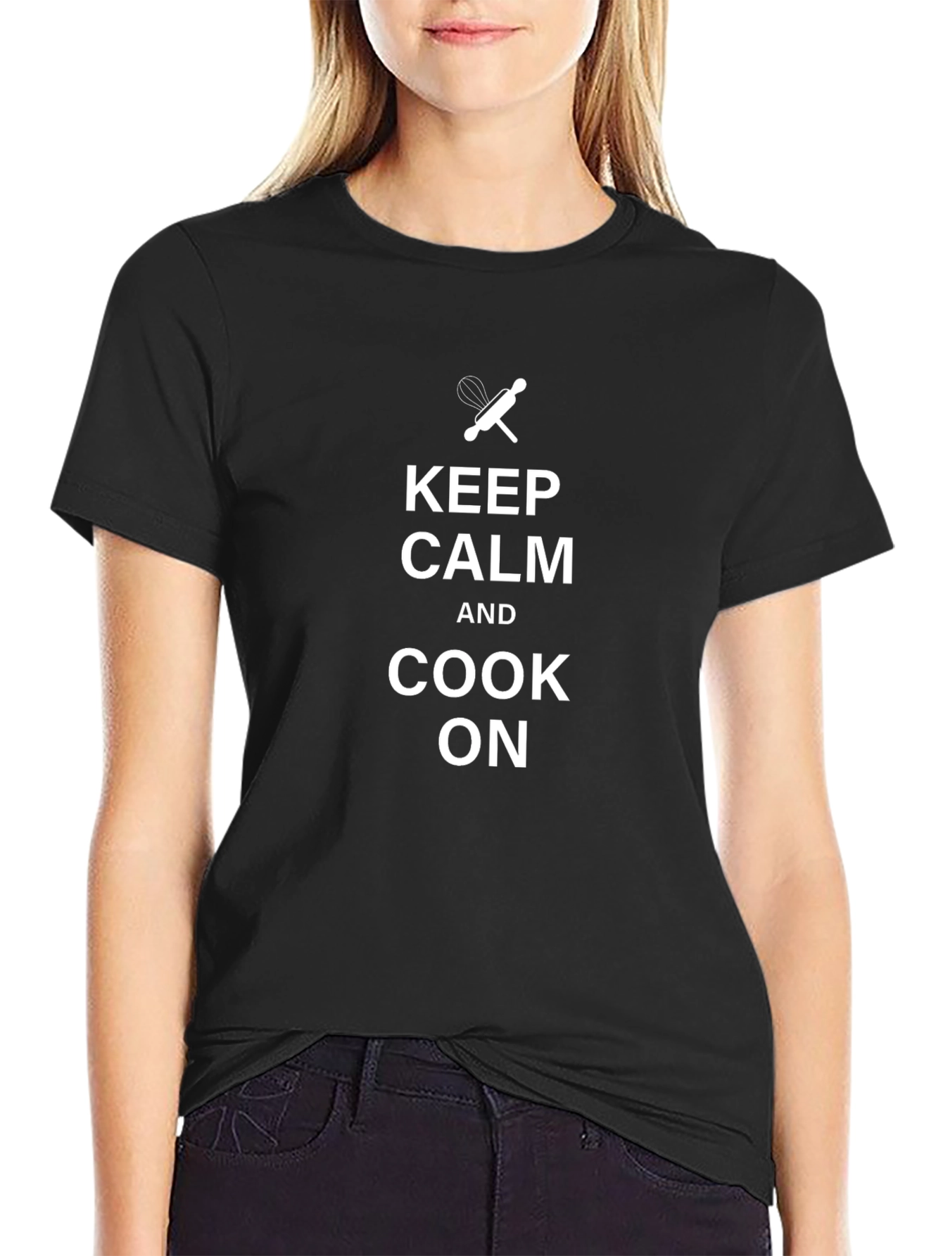 Keep Calm and Cook On Black T-Shirt