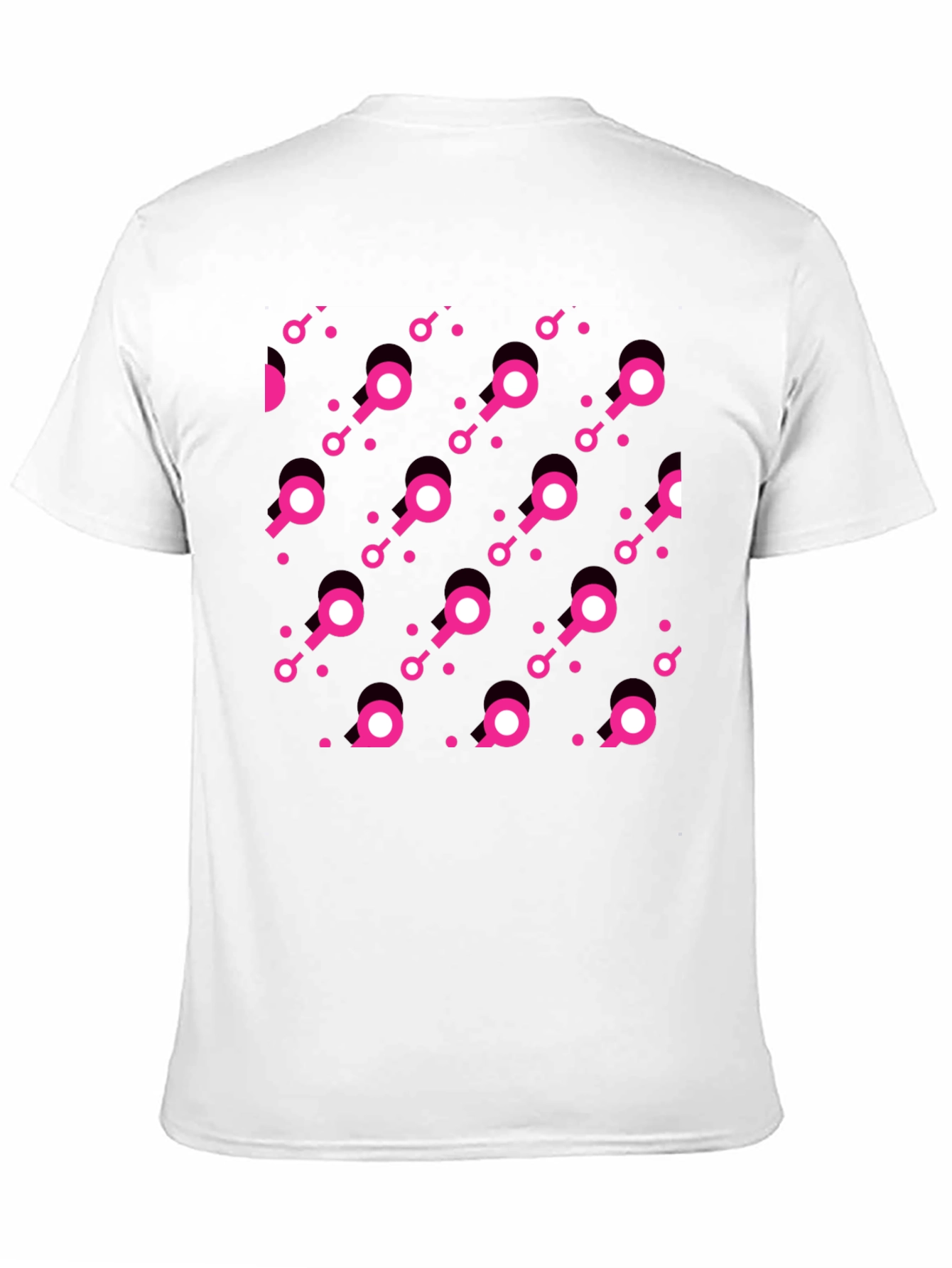Modern Pink Pattern Black T-Shirt