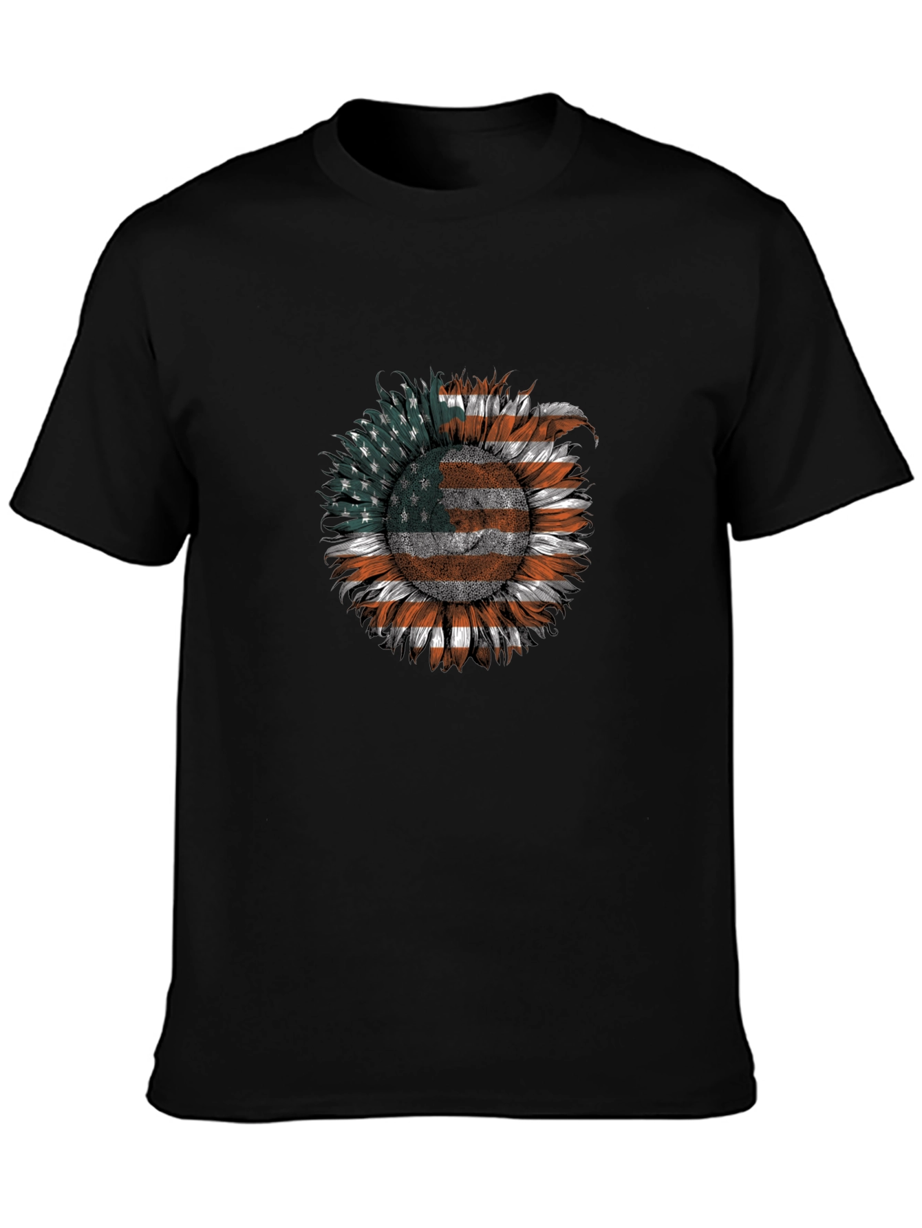 American Flag Sunflower Graphic Tee