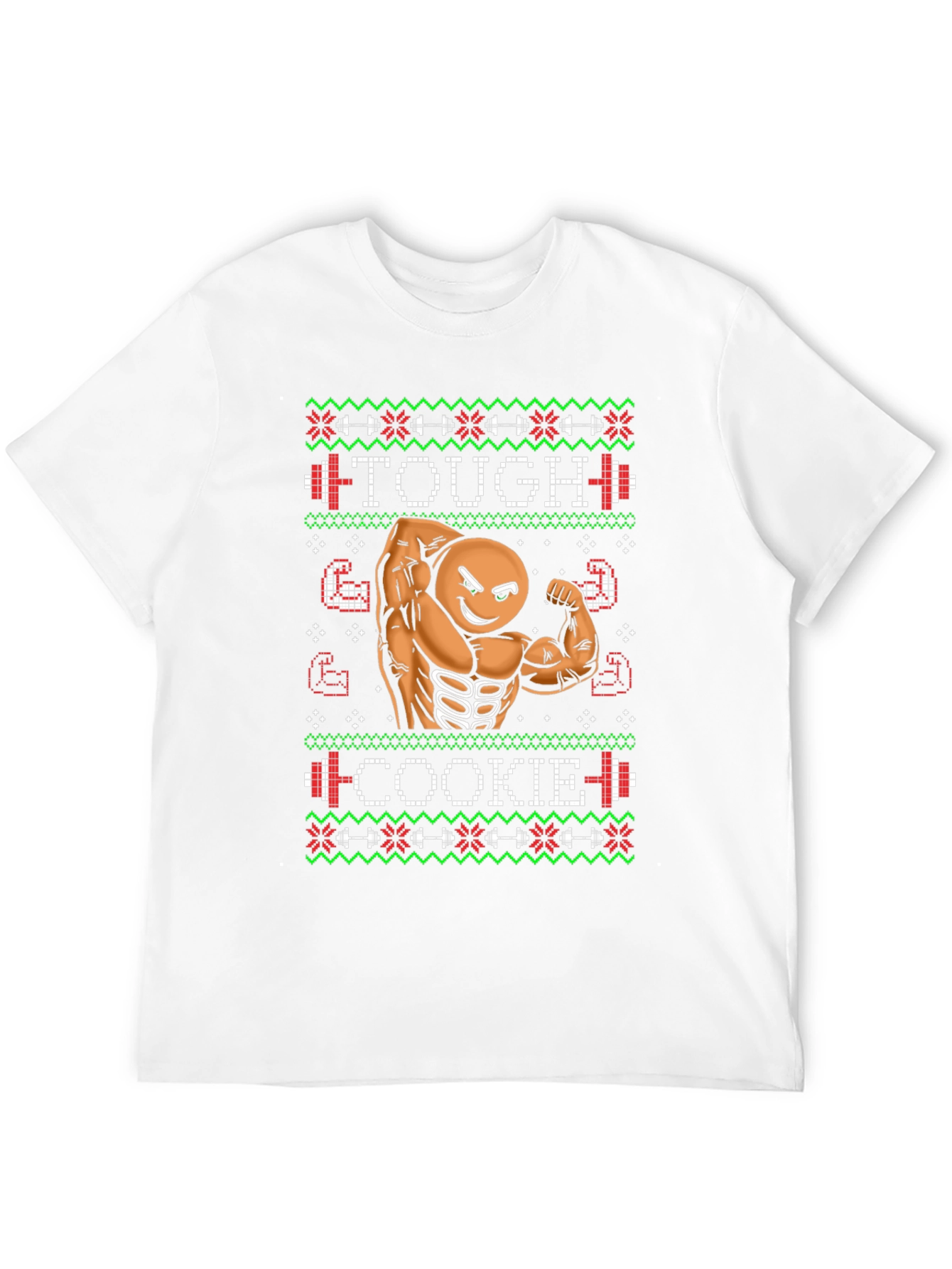 Tough Cookie Ugly Christmas Sweater Gym Workout T-Shirt