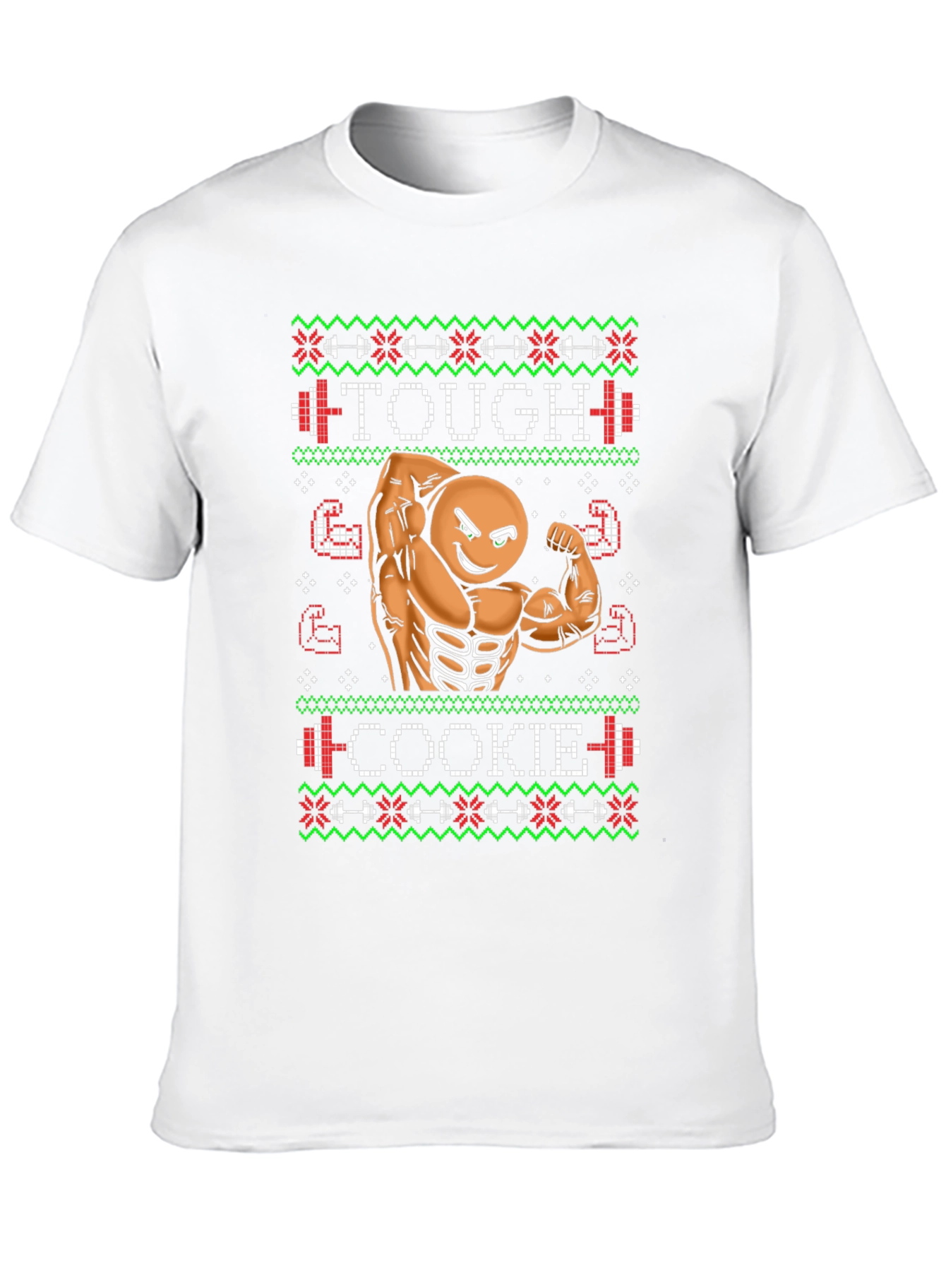 Tough Cookie Ugly Christmas Sweater Gym Workout T-Shirt