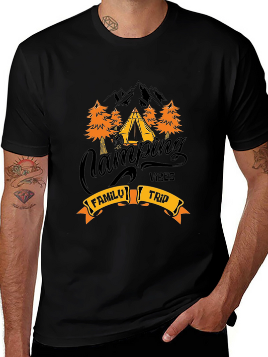 Camping Vibes Family Trip Graphic Tee
