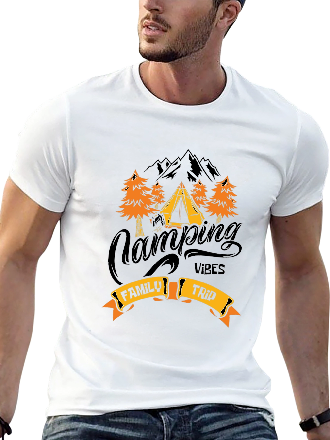 Camping Vibes Family Trip Graphic Tee
