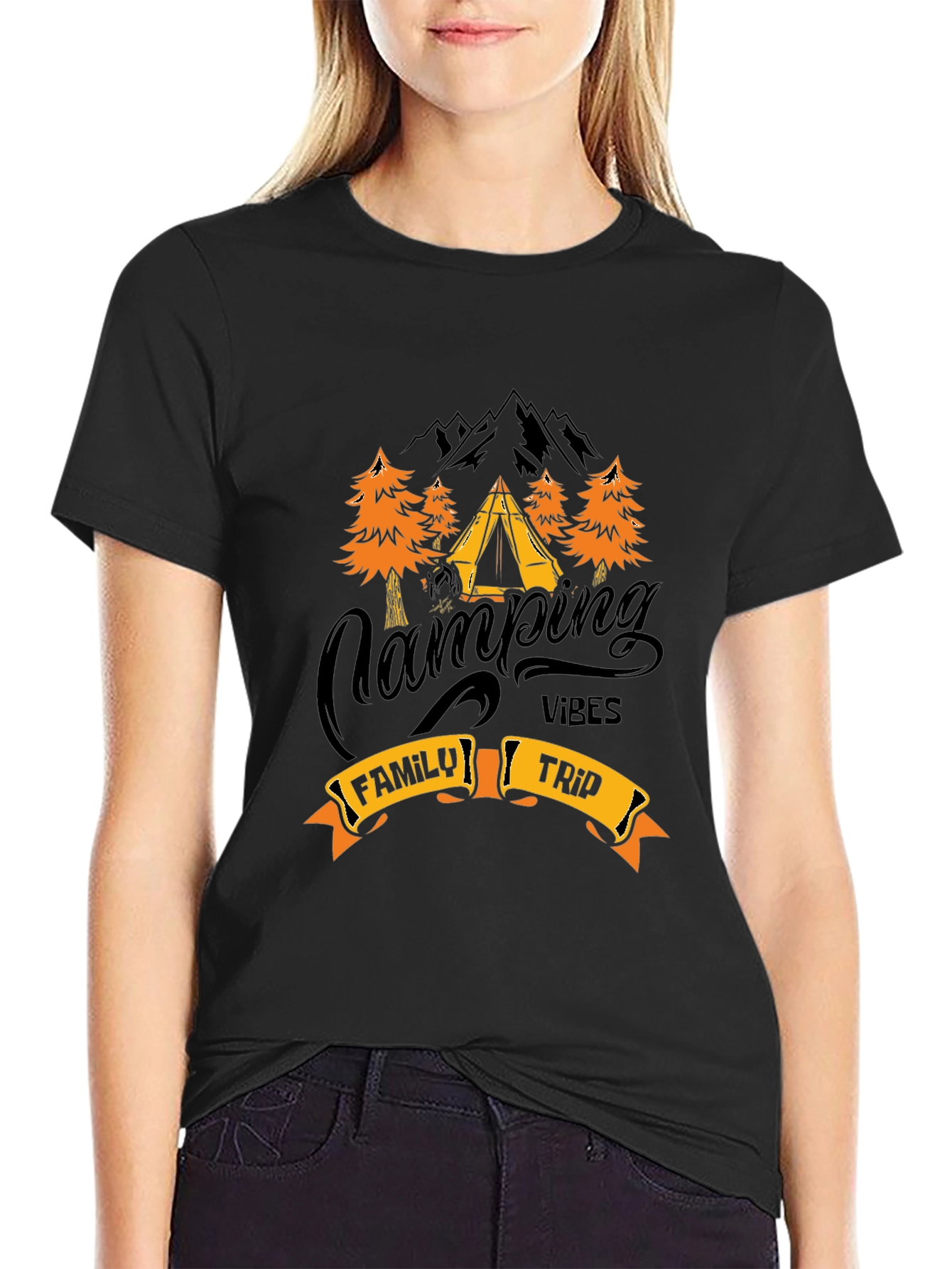 Camping Vibes Family Trip Graphic Tee