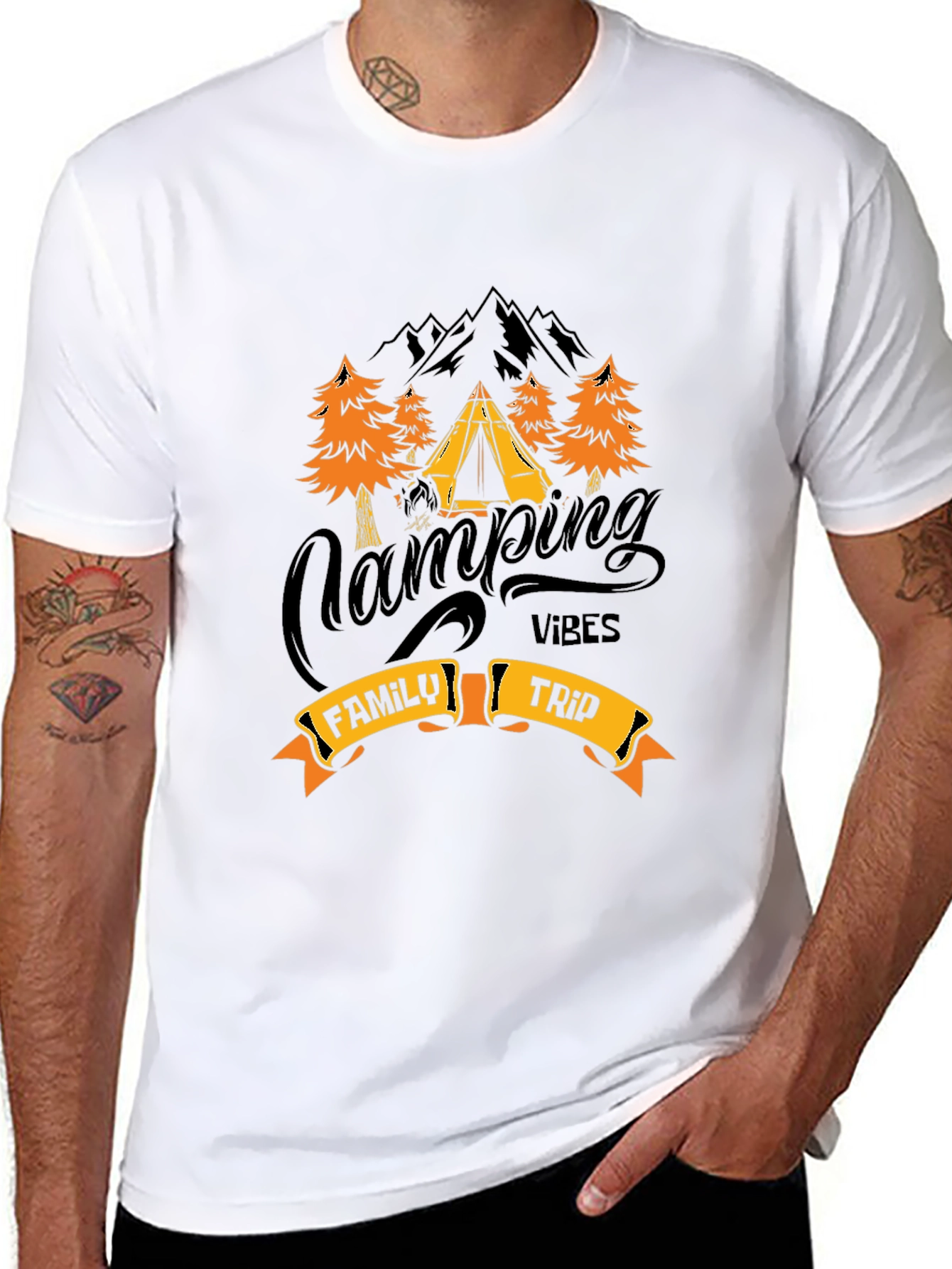 Camping Vibes Family Trip Graphic Tee