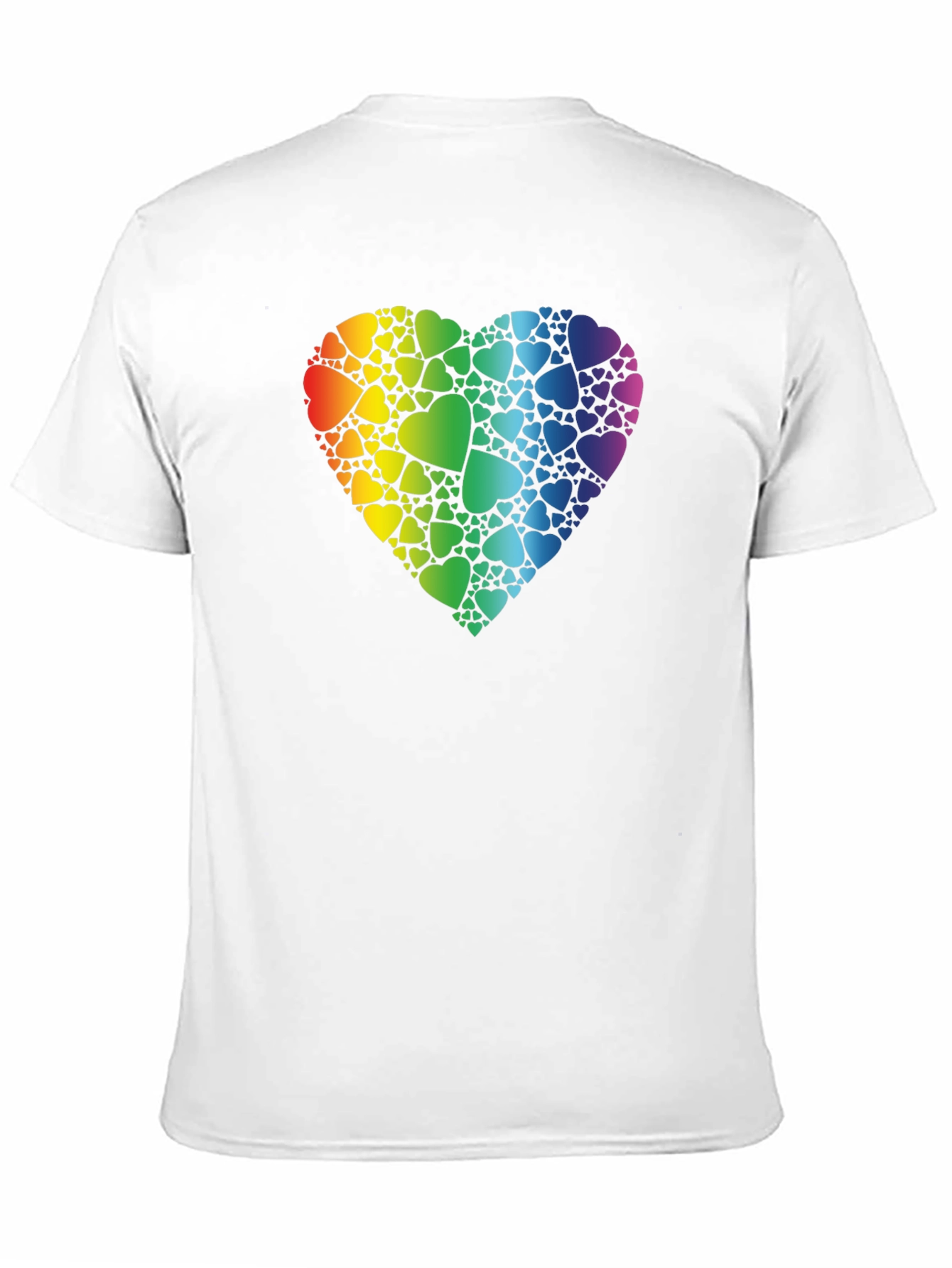 Rainbow Heart Graphic Print Black T-Shirt