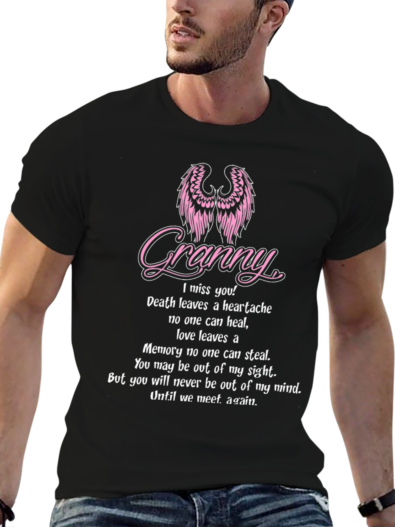 Granny Memorial T-Shirt With Angel Wings